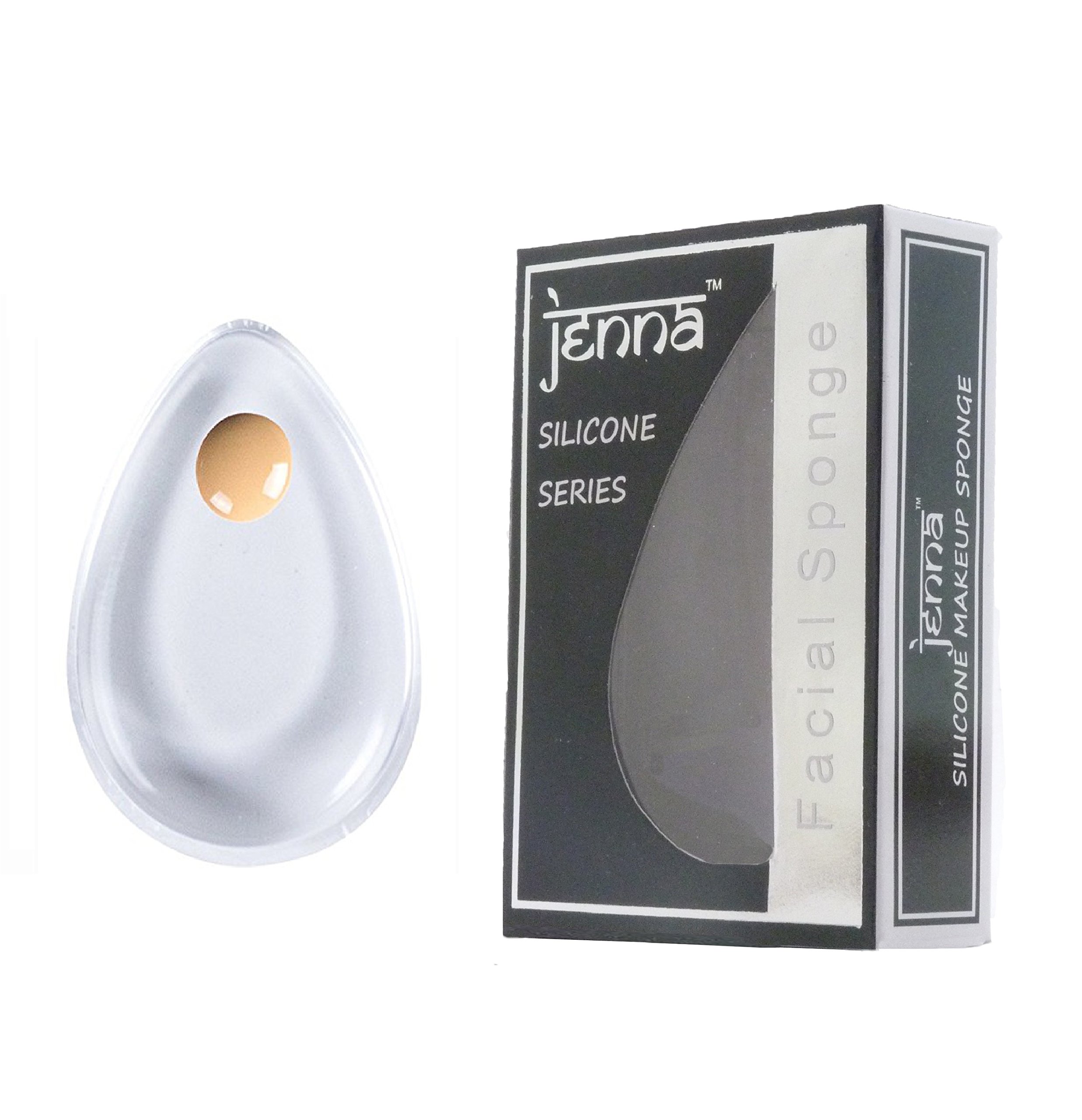 Jenna Silicone Makeup Sponge - Transparent Drop Design, White Color | Perfect for Liquid Foundation, Cream Blush & Seamless Makeup Application