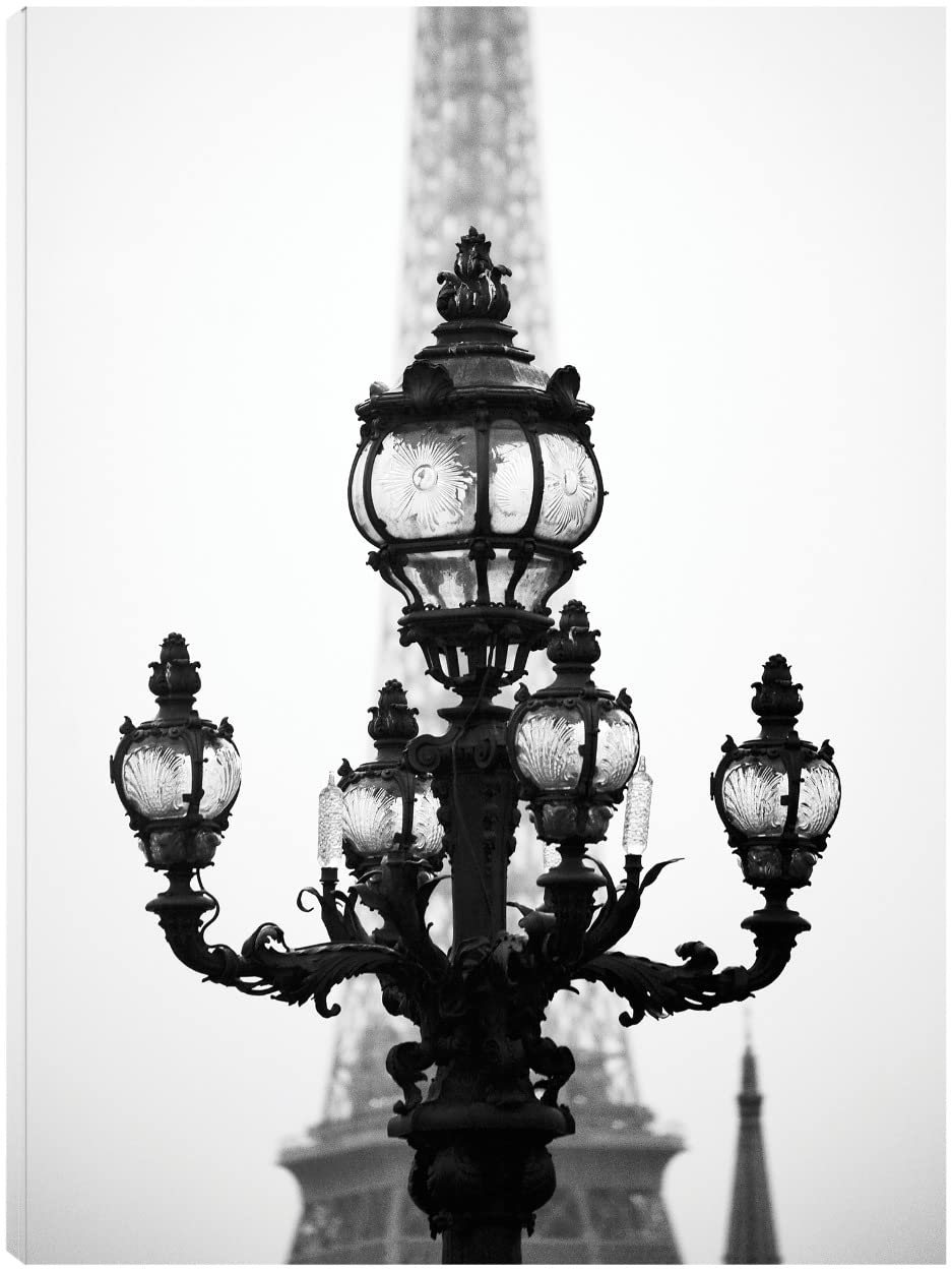 City of Light and Love Fine Art Canvas Wall Decor by Carina Okula - 24x32 Inches - Ready to Hang - Perfect for Living Room, Bedroom, Office & More - Elegant Home & Commercial Space Decoration