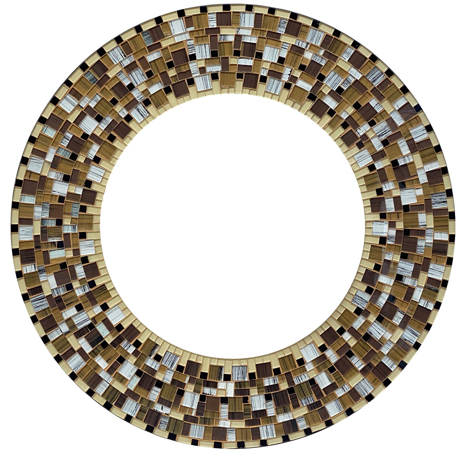 Handcrafted Brown Mosaic Wall Mirror - 24