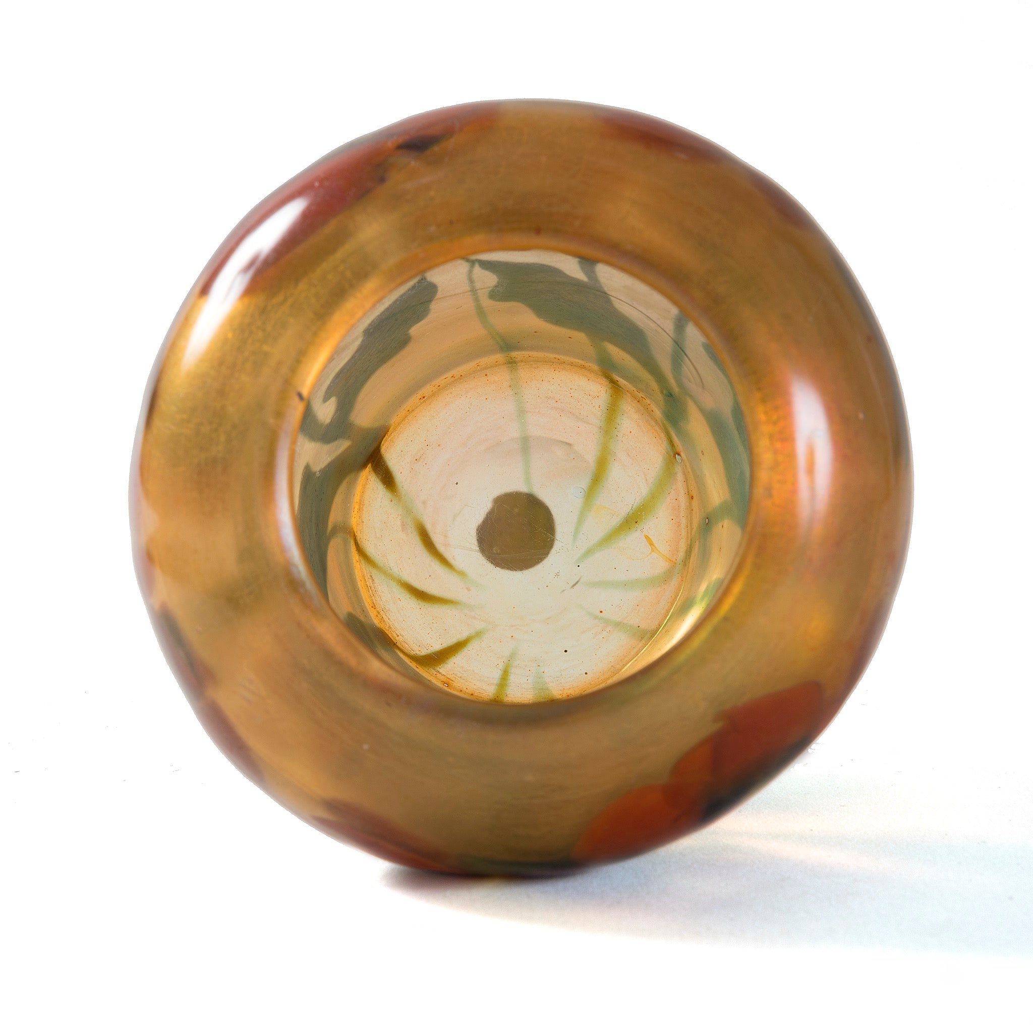 Tiffany Studios New York Poppy Paperweight Vase - Handcrafted Glass Flower Paperweight & Decorative Vase for Home Office Desk Décor, Gift for Collectors & Art Lovers