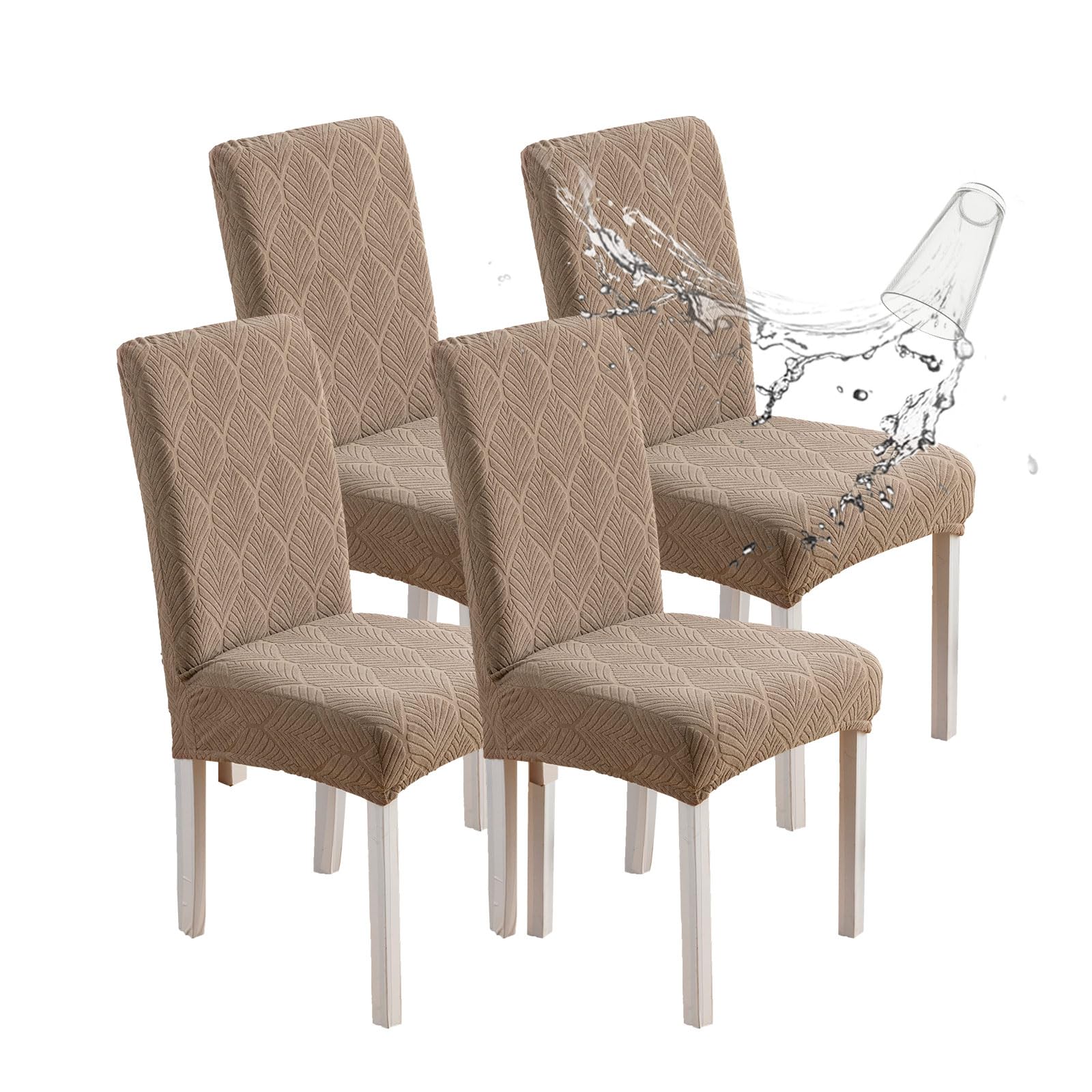 Waterproof Stretch Dining Chair Covers - Washable & Removable Parsons Chair Slipcovers for Kitchen & Dining Room - Perfect for Family Gatherings, Dinner Parties & Everyday Use