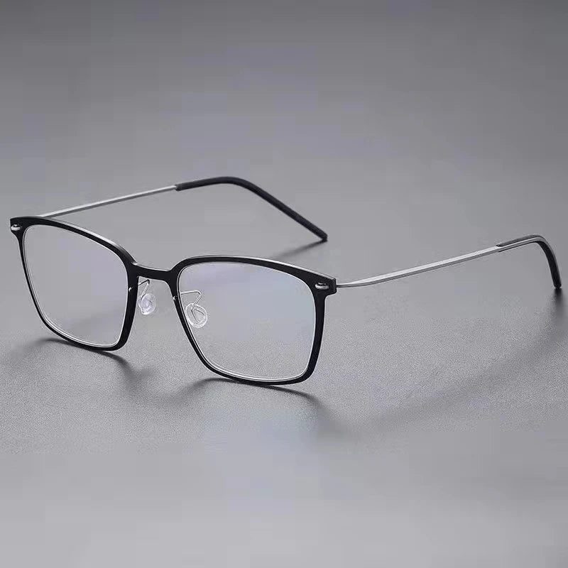 Aimee Men's Full Rim Square Screwless Titanium Eyeglasses Frame 6536 - Lightweight & Durable for Work, Reading & Everyday Use