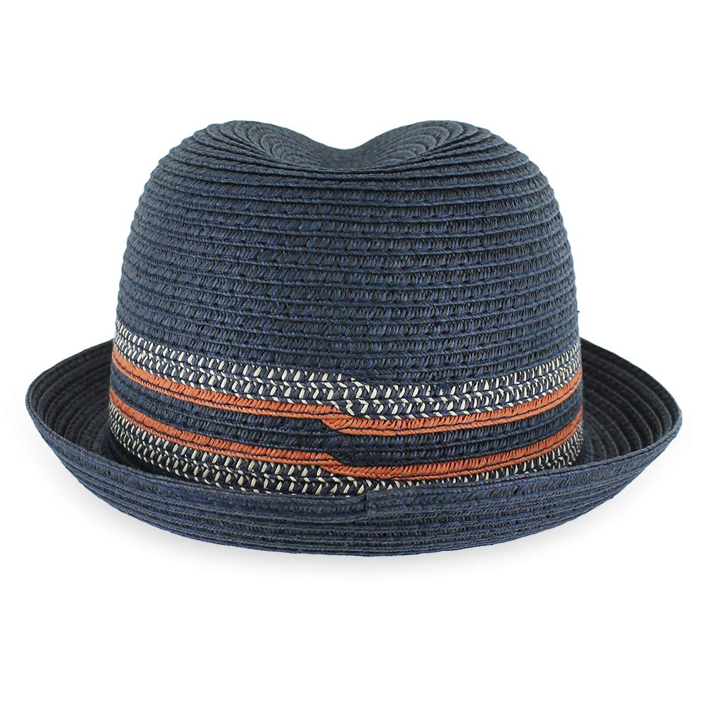 Straw Hat for Men & Women - Summer Dax in Black/Navy - XXL for Outdoor & Beach