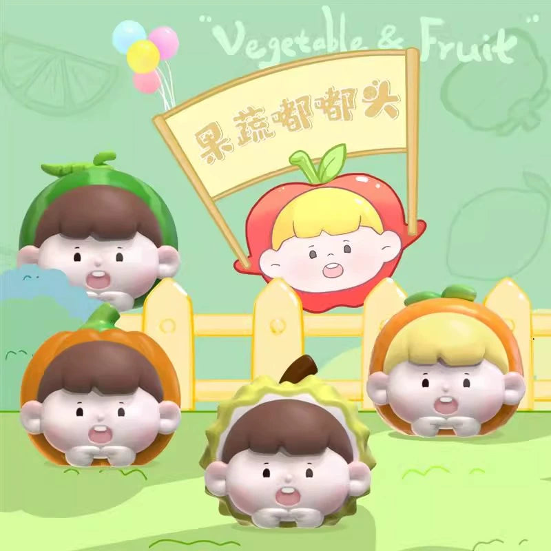 Funny Veggie & Fruit Head Series Blind Box - Collectible Miniature Figures for Kids & Adults, Perfect for Party Favors, Gifts & Home Decor