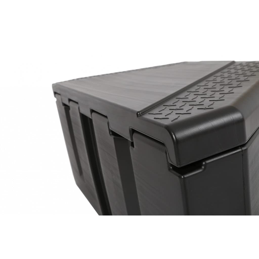Dee-Zee Heavy Duty Plastic Trailer Tool Box - Large Triangle Design in Black | Perfect for Truck, Trailer & RV Storage & Organization