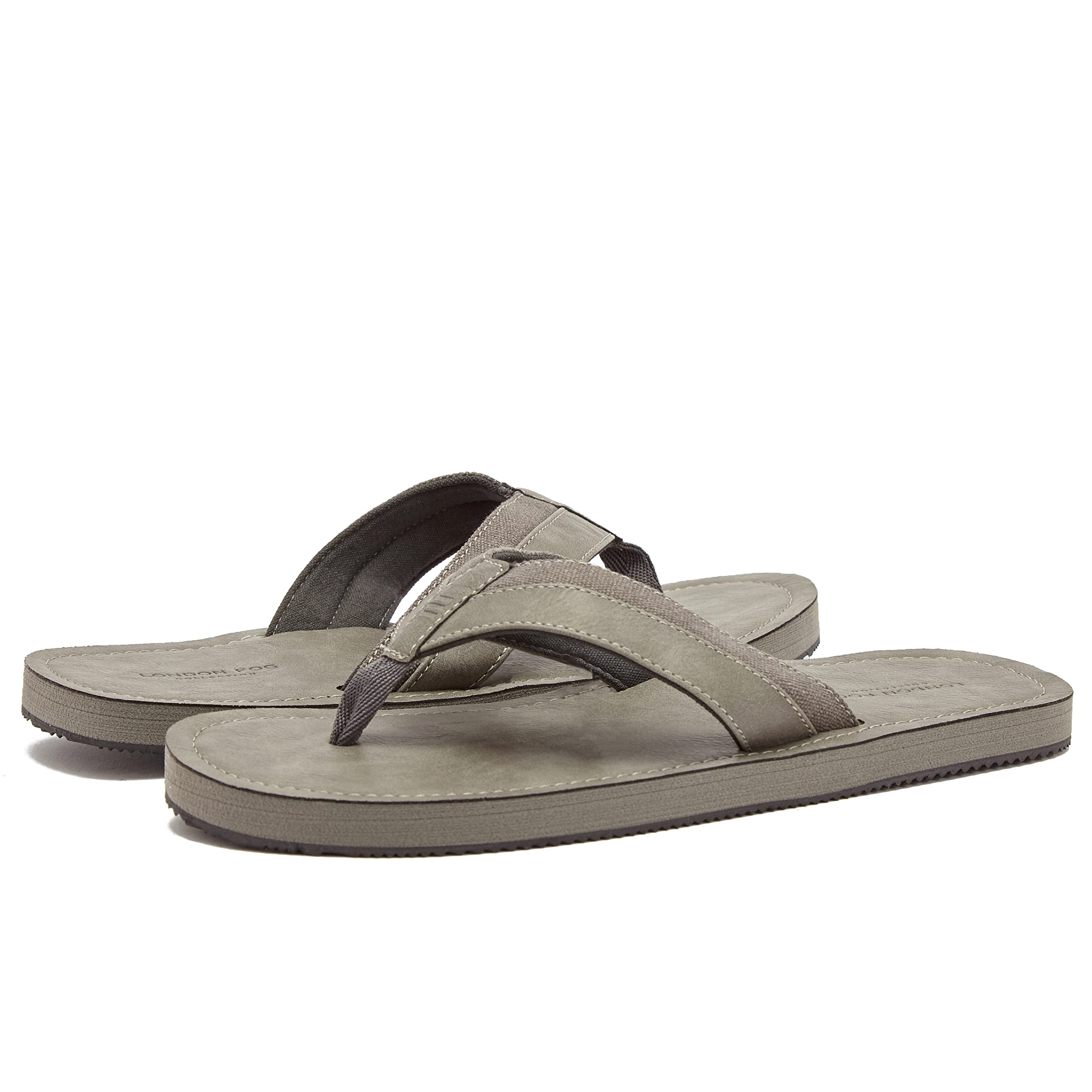 **London Fog Trevon Men's Thong Sandals – Athletic Flip Flops for Men (Size 7-13) – Black, Grey, or Brown – Perfect for Beach, Pool & Casual Wear**