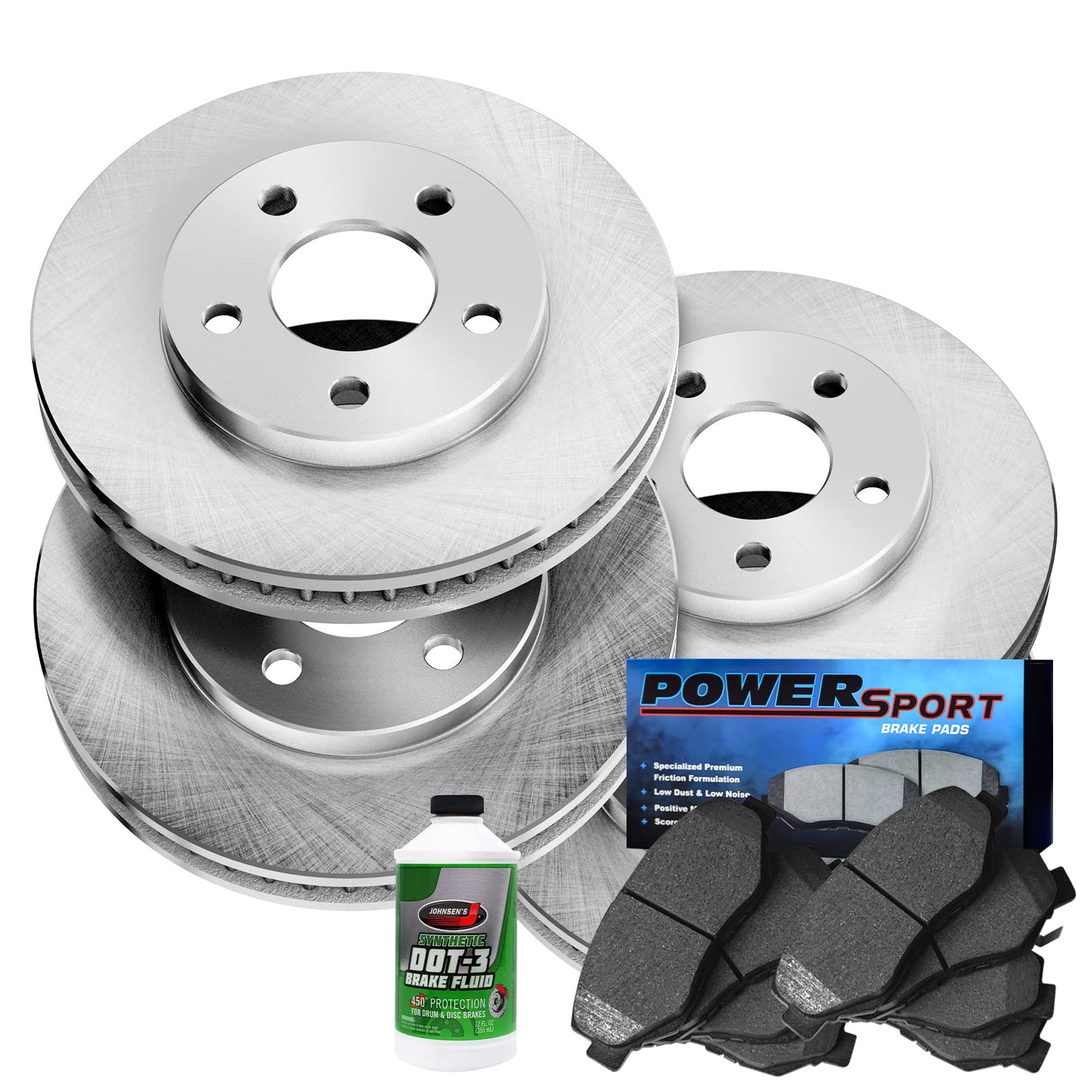 High-Performance Power Sport Front & Rear Brake Pads and Rotors Kit - Heavy Duty Braking System BLBC.61053.04 for ATV, UTV, Dirt Bikes & Off-Road Vehicles - Perfect for Trail Riding, Racing & Off-Road Adventures