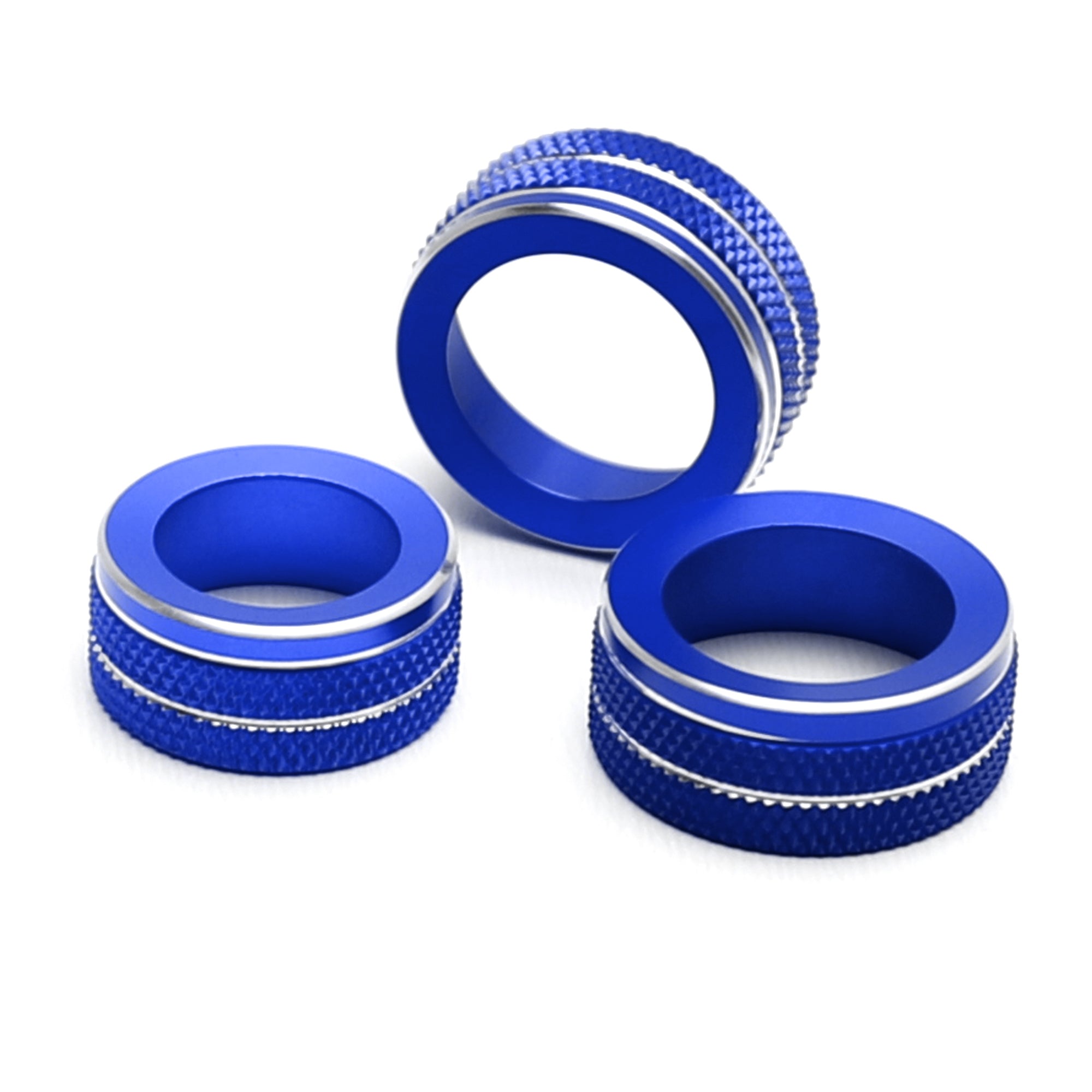 3-Piece Blue Aluminum AC Climate Control Knob Covers for Audi A3 (2015-2020) & Q3 (2019-Present) - Upgrade Interior & Prevent Scratches - Perfect for Summer Driving & Custom Car Styling