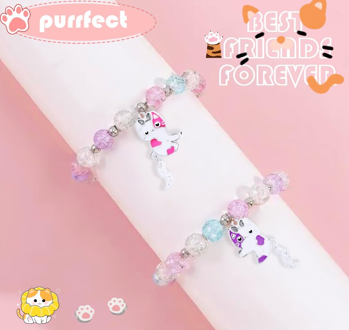 DOYYCA Magnetic Beaded Friendship Bracelets for 2 - Cute Matching BFF Charm Bracelets for Girls & Women, Perfect for Gifts, Parties, and Everyday Wear