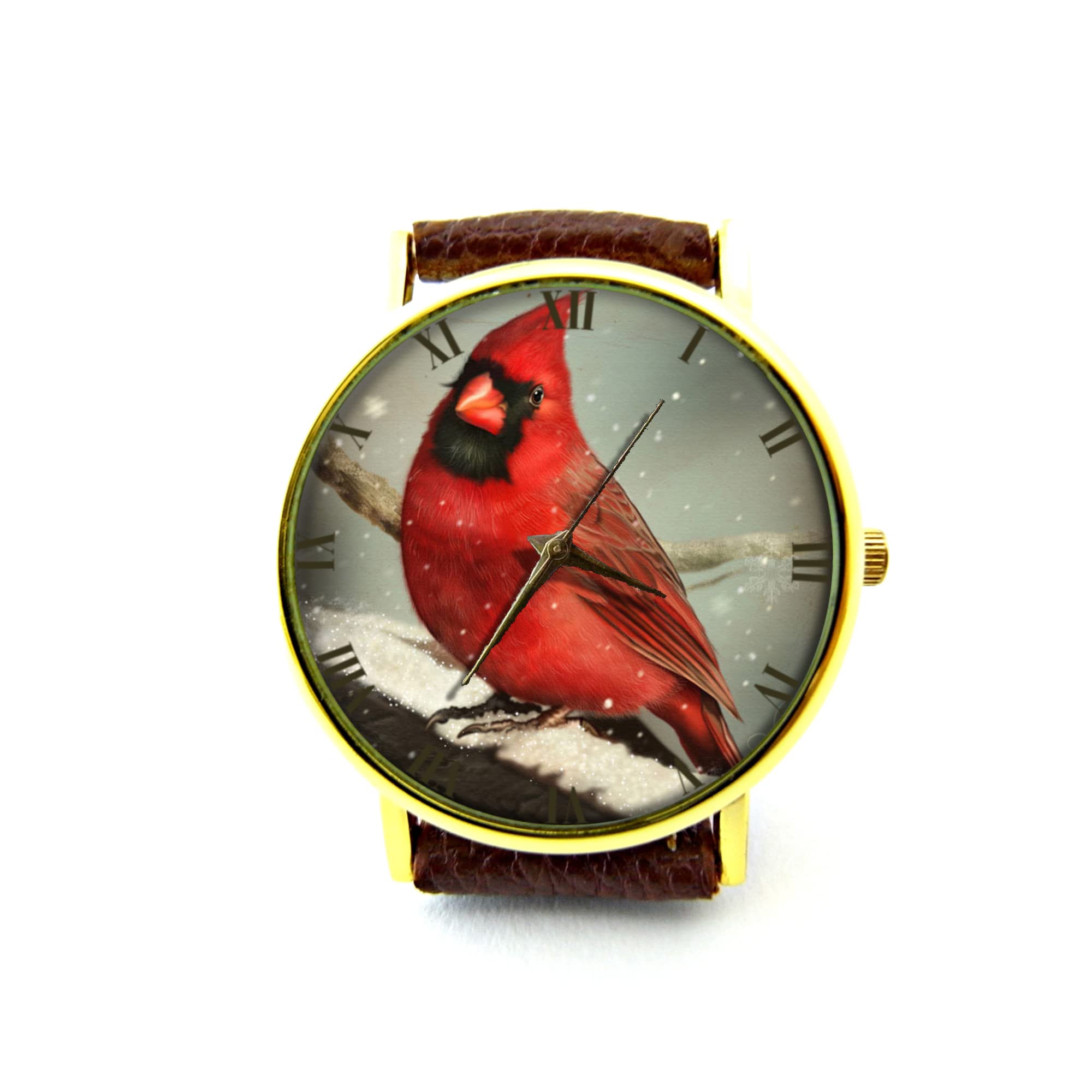 Redbird Leather Watch for Women & Men - Stylish Unisex Cardinal Jewelry Watch P457 | Perfect for Casual Wear, Office & Special Occasions