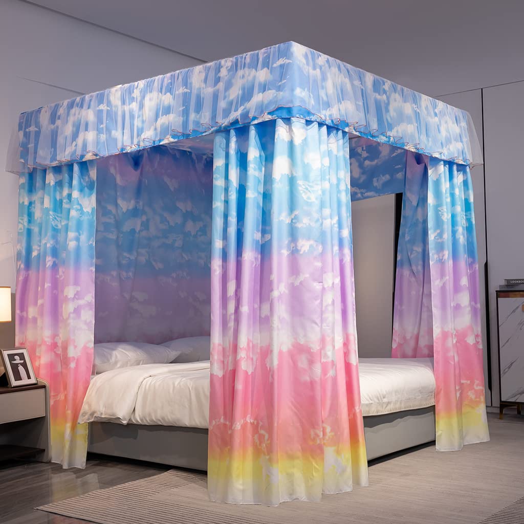 Romantic Luxury 4-Poster Princess Bed Canopy with Mosquito Net - Elegant Bedroom Decor for Girls, Women, Men & Boys - Fits California King Size Beds - Perfect for Nursery, Master Bedroom & Guest Room Decor