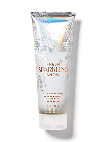 Bath & Body Works Fresh Sparkling Snow Body Cream - Moisturizing Winter Lotion with Snowflake Design (2020 Collection) | Perfect for Holiday Gifts & Dry Skin Care