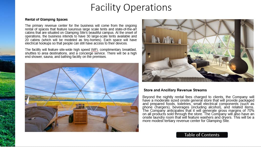 Glamping Business Plan Template - Luxury Camping Startup Guide for Entrepreneurs & Investors | Perfect for Outdoor Resorts, Eco-Tourism Ventures & Unique Getaways