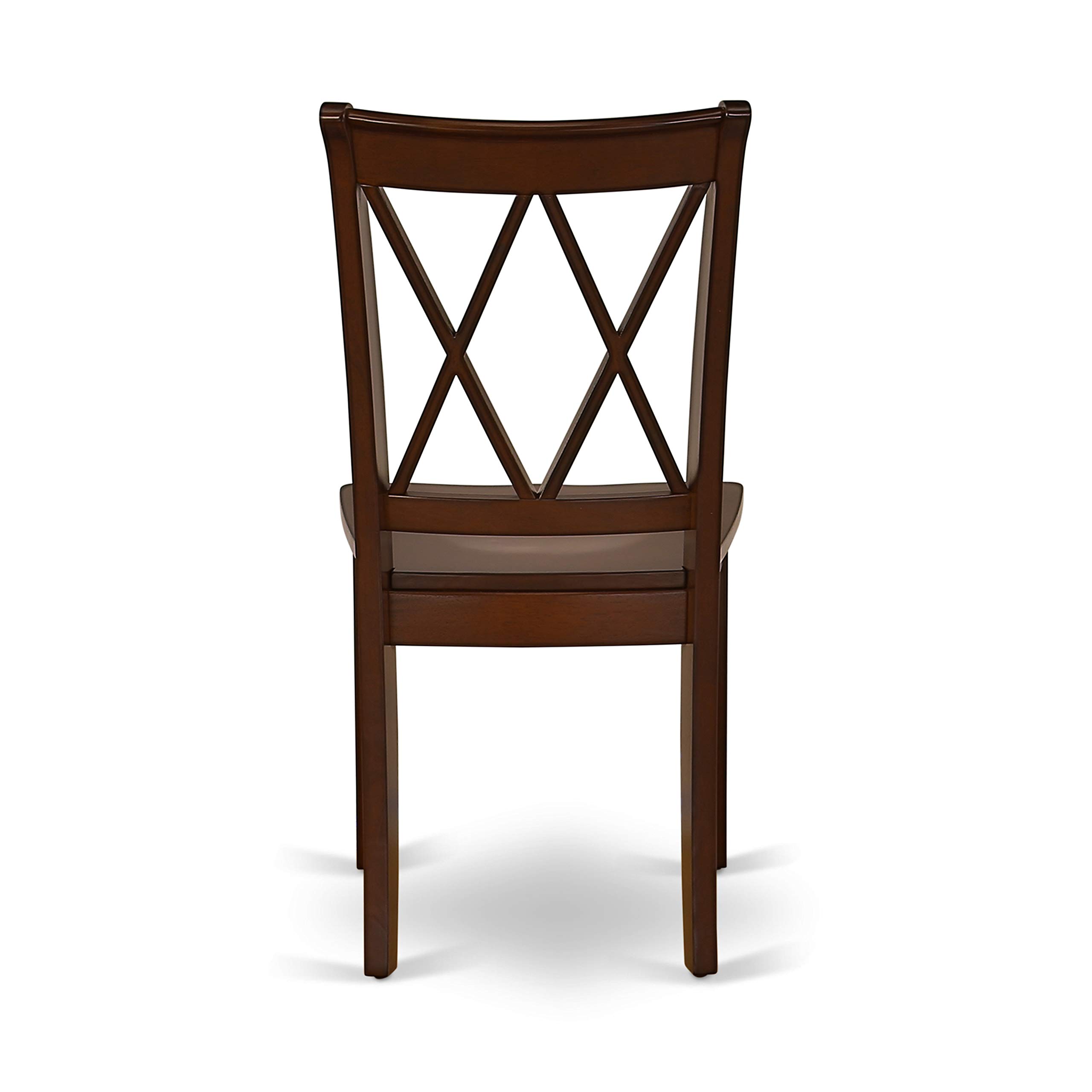 East West Furniture HBCL3-MAH-W 3-Piece Small Space Dinette Set with Round Pedestal Dining Table & 2 Chairs, 42x42 Inch, Mahogany Finish - Perfect for Apartments, Breakfast Nooks & Cozy Dining Areas