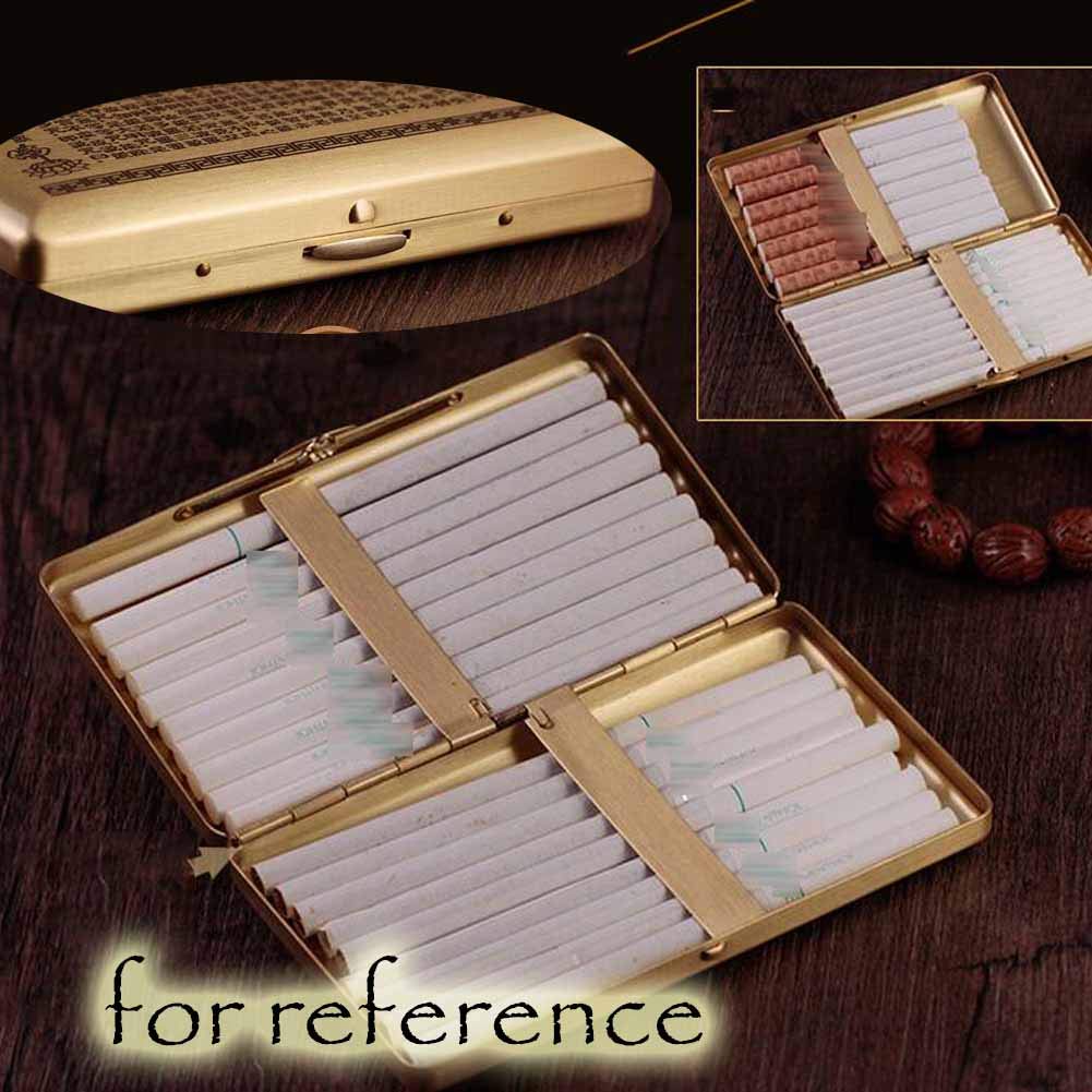 Premium Copper Brass Metal Cigarette Case - Slim Portable Cigarette Holder Box & Card Case - Perfect for Travel, Gifts, and Everyday Carry
