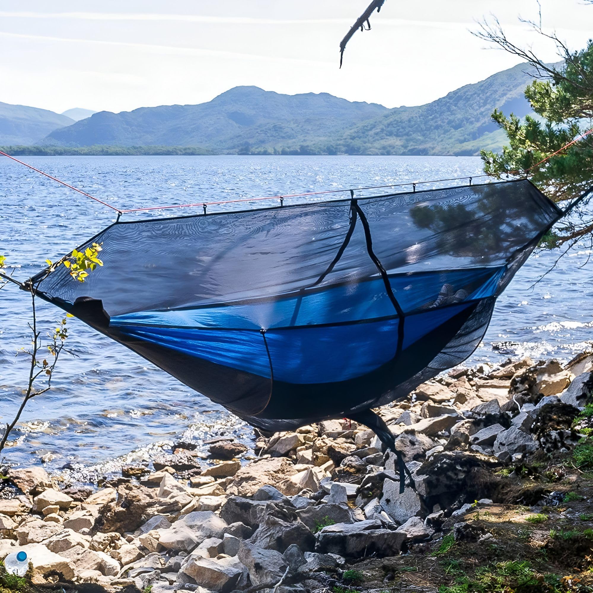 Crua Outdoors Koala Maxx - Premium Camping Hammock with Built-in Bug Net, Inflatable Air Pillow, Adjustable Tree Straps & 7 Storage Pockets | Perfect for Backpacking, Hiking & Outdoor Adventures