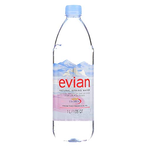 Evian Natural Spring Water - 12 Pack (33.8 Fl Oz Bottles) | Premium Plastic Bottles | Hydration for Home, Office & Gym | 1 Case of 3 Packs