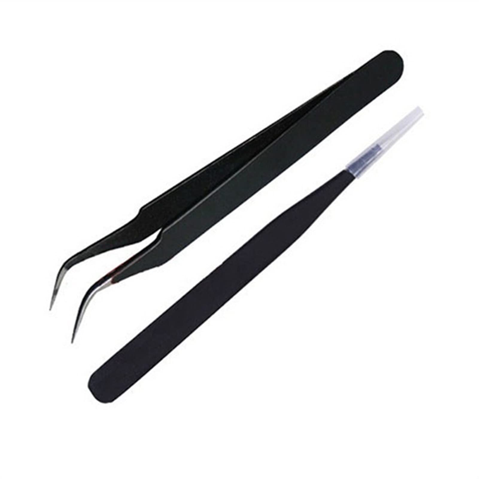 Anti-Static Stainless Steel Tweezers Set - ESD Safe Precision Tweezers for Electronics Repair, Eyebrow Grooming & Jewelry Making (14-Piece, Black) - Perfect for DIY, Lab Work & Beauty Maintenance