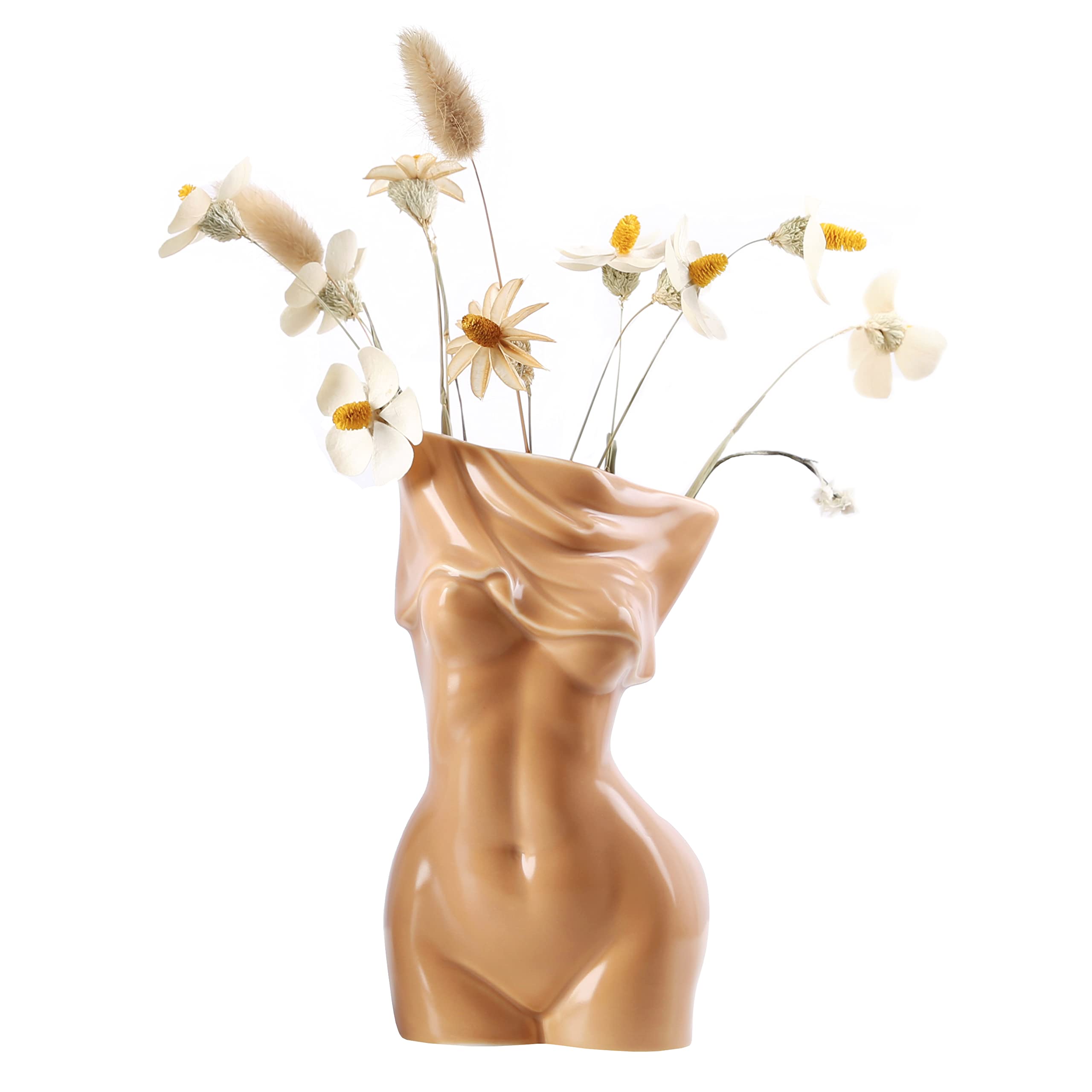 Elegant Feminine Body Vases - Handcrafted Ceramic Curve Vases with Unique Undressing Design for Modern Bohemian Home Decor | Perfect for Floral Arrangements, Wedding Centerpieces & Boho Chic Interior Styling