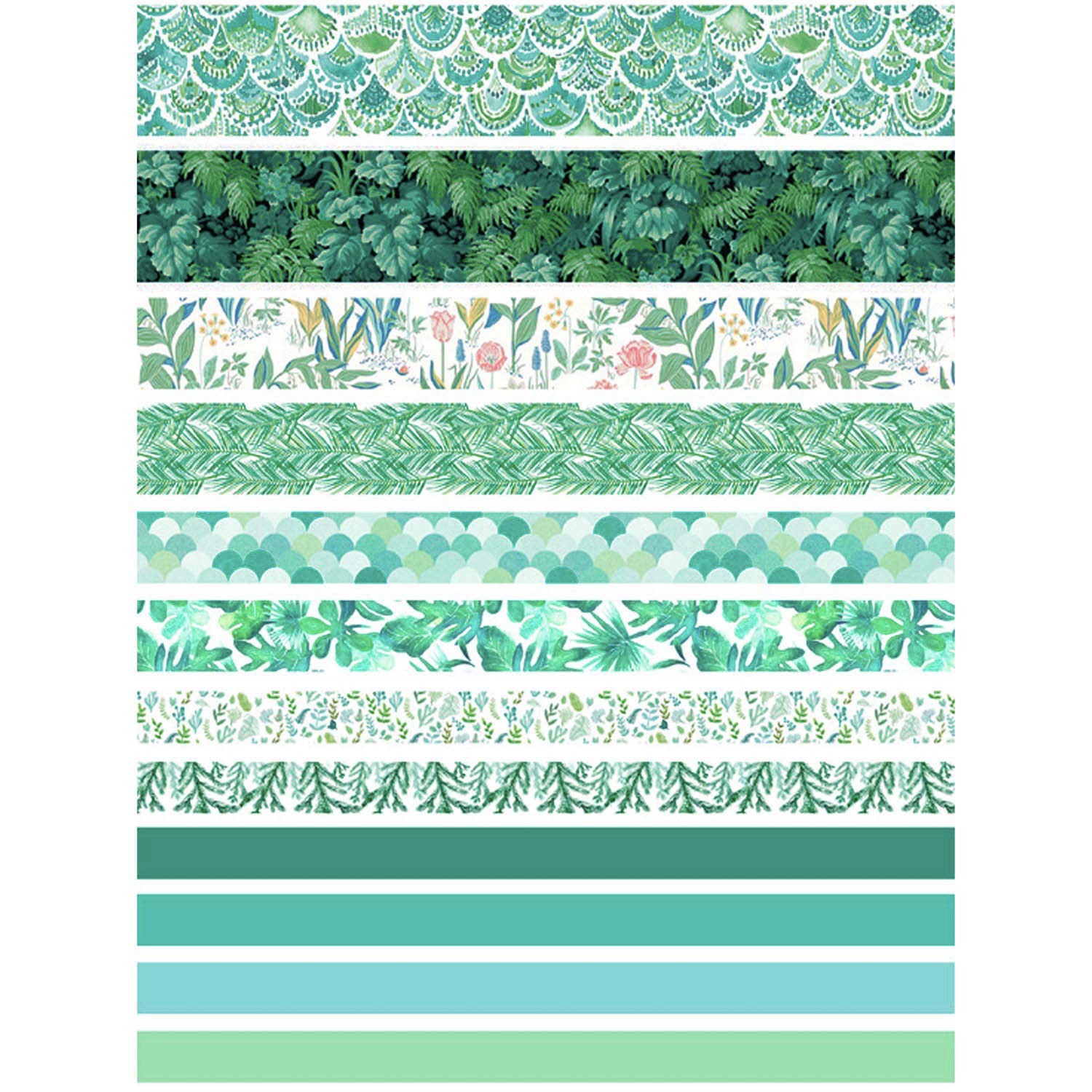 12 Rolls Green Washi Tape Set - Floral Leaf Tree Decorative Masking Tape for DIY Crafts, Scrapbooking, Gift Wrapping & Kids Art Projects | Perfect for Journaling, Home Decor & Party Supplies
