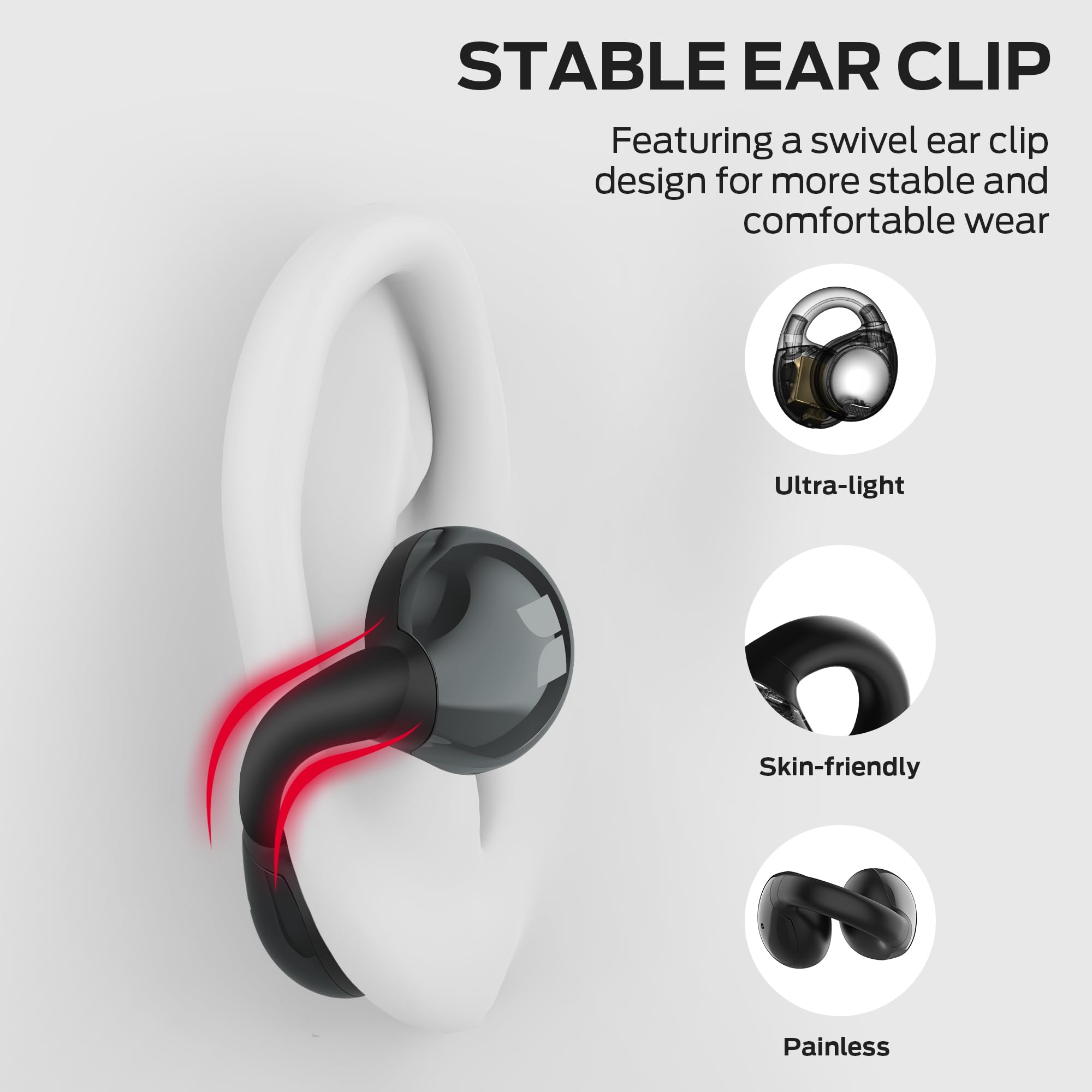 Monster Open Ear AC600 Bluetooth 5.4 Wireless Earbuds - HiFi Stereo Sound, ENC Clear Call, 21H Battery, Touch Control, IPX6 Waterproof - Perfect for Workouts, Running, Cycling & Outdoor Sports