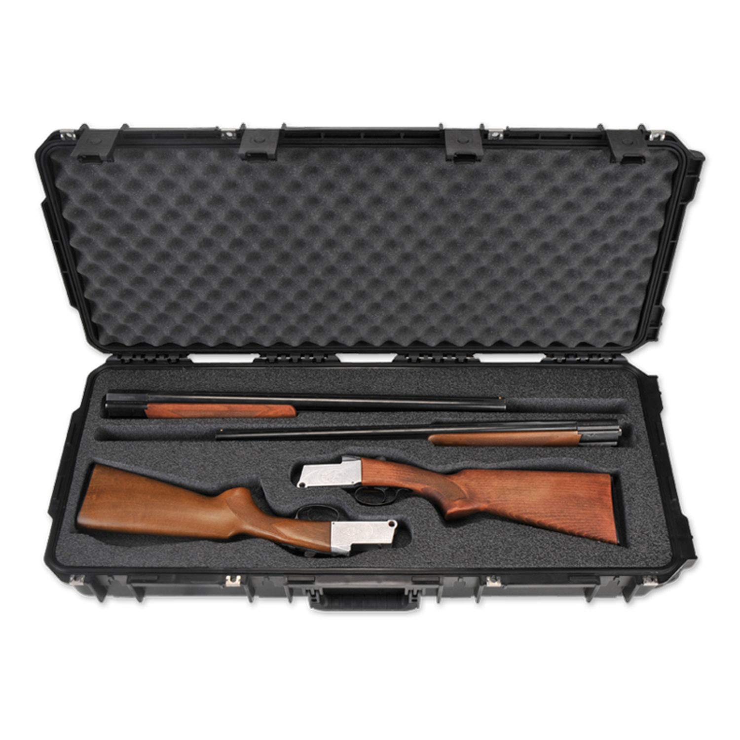 SKB iSeries 3I-3614-CBD Waterproof Rolling Shotgun Case - Heavy Duty Hard Shell with Wheels & Trigger Latches for Firearm Transport - Ideal for Hunting, Shooting Range & Air Travel Protection (Black)