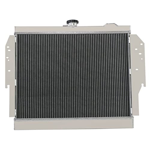4 Row Aluminum Radiator with Shroud, Fan & Relay Kit - Compatible with 79-93 Dodge D/W 100 200 250 350 5.2L 5.9L V8 Engines - High Performance Cooling Upgrade for Trucks & Off-Road Vehicles
