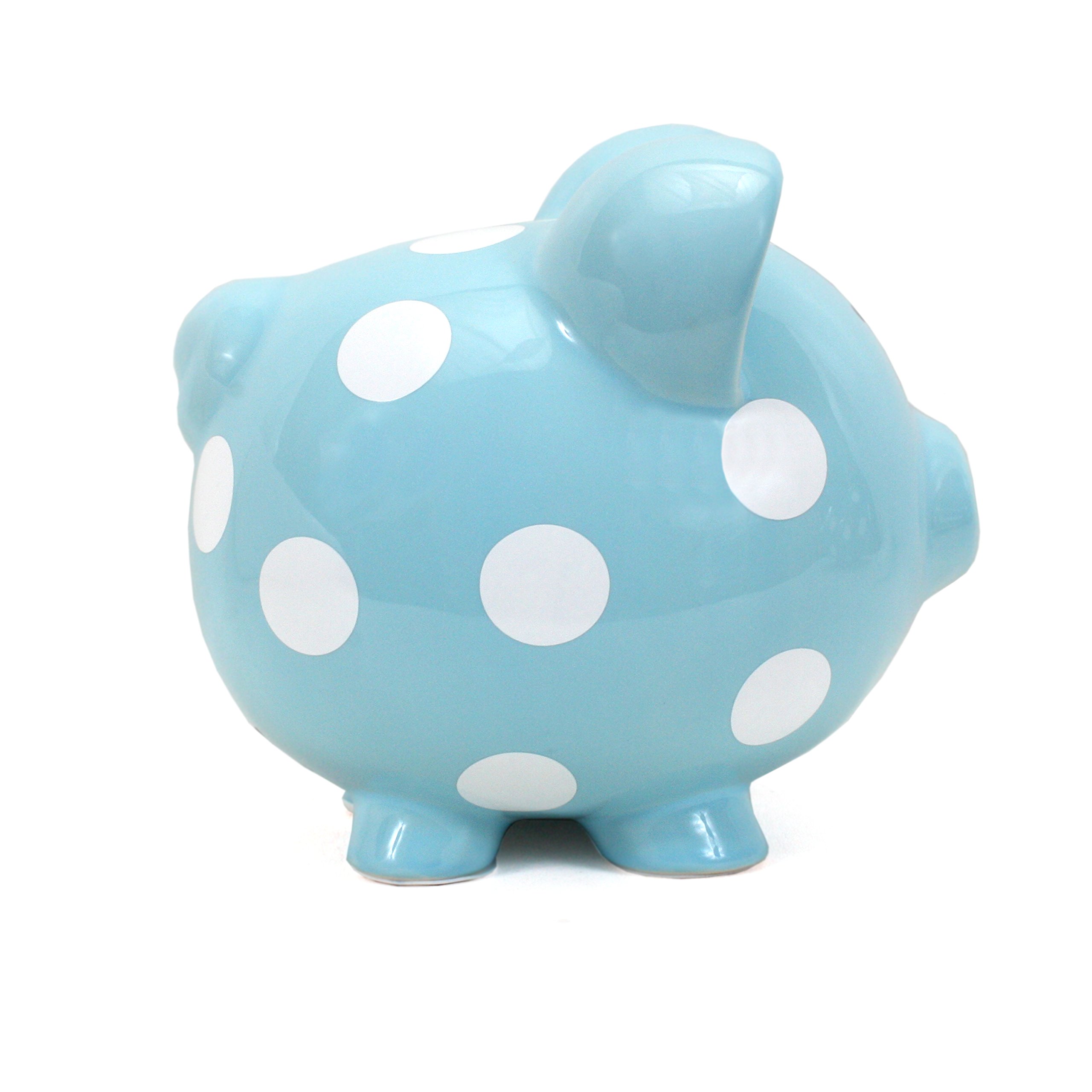 Child to Cherish Ceramic Polka Dot Piggy Bank - Blue | Kids Money Saving Bank | Perfect Gift for Birthday, Christmas & Financial Education