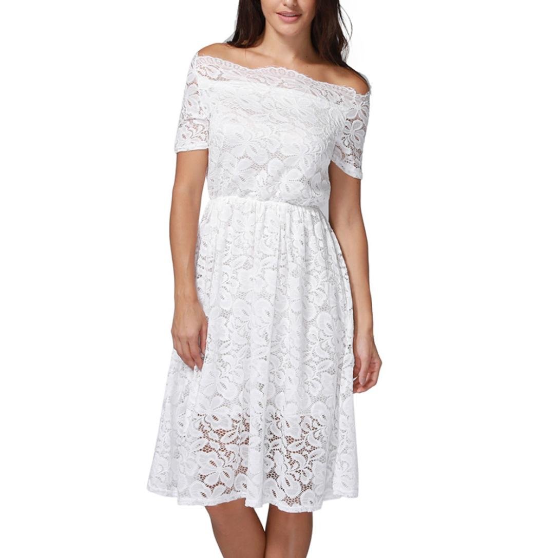 FORUU Women's Elegant Lace Wedding Dress - A-Line Bridesmaid Gown for Prom, Party & Special Occasions | Perfect for Beach Weddings, Evening Galas & Formal Events