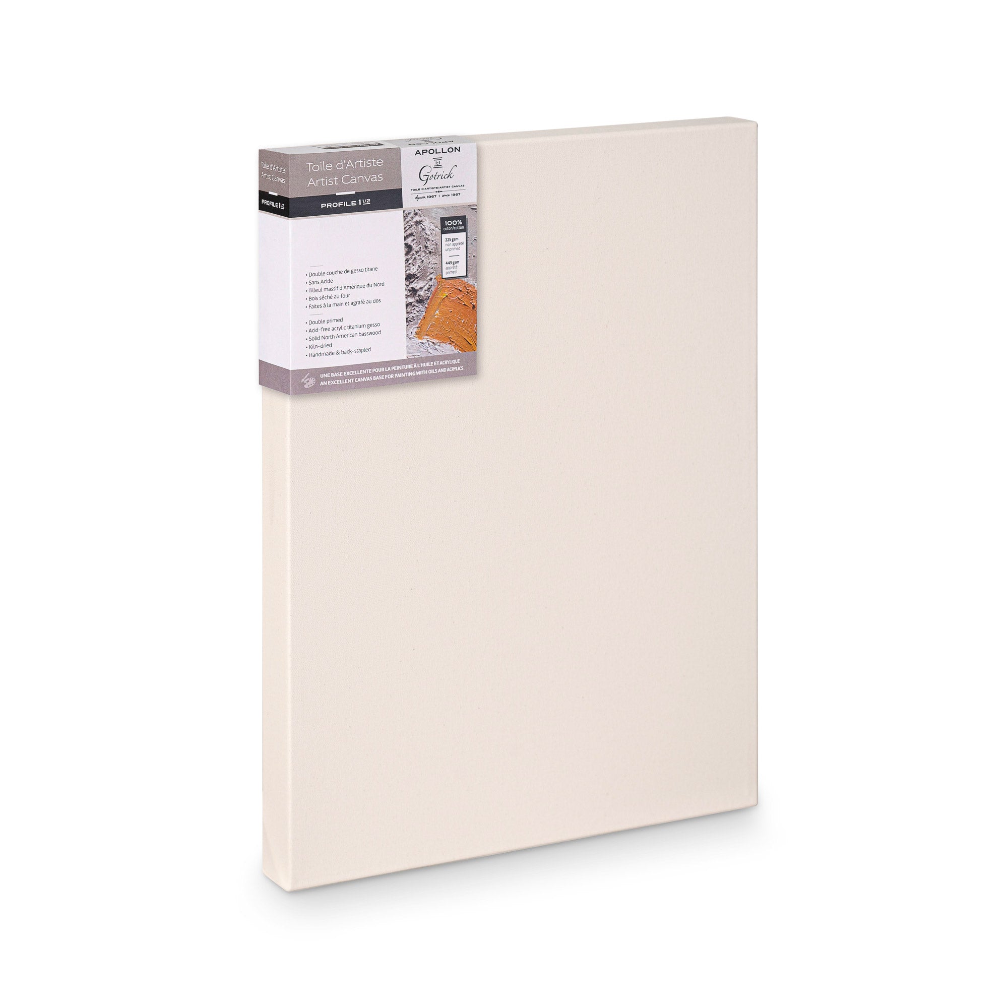 Professional Artist Canvas - 12x16 Inches, 1.5 Inch Gallery Depth - Premium Stretched Cotton Canvas for Oil & Acrylic Painting - Perfect for Studio, Classroom & Home Art Projects