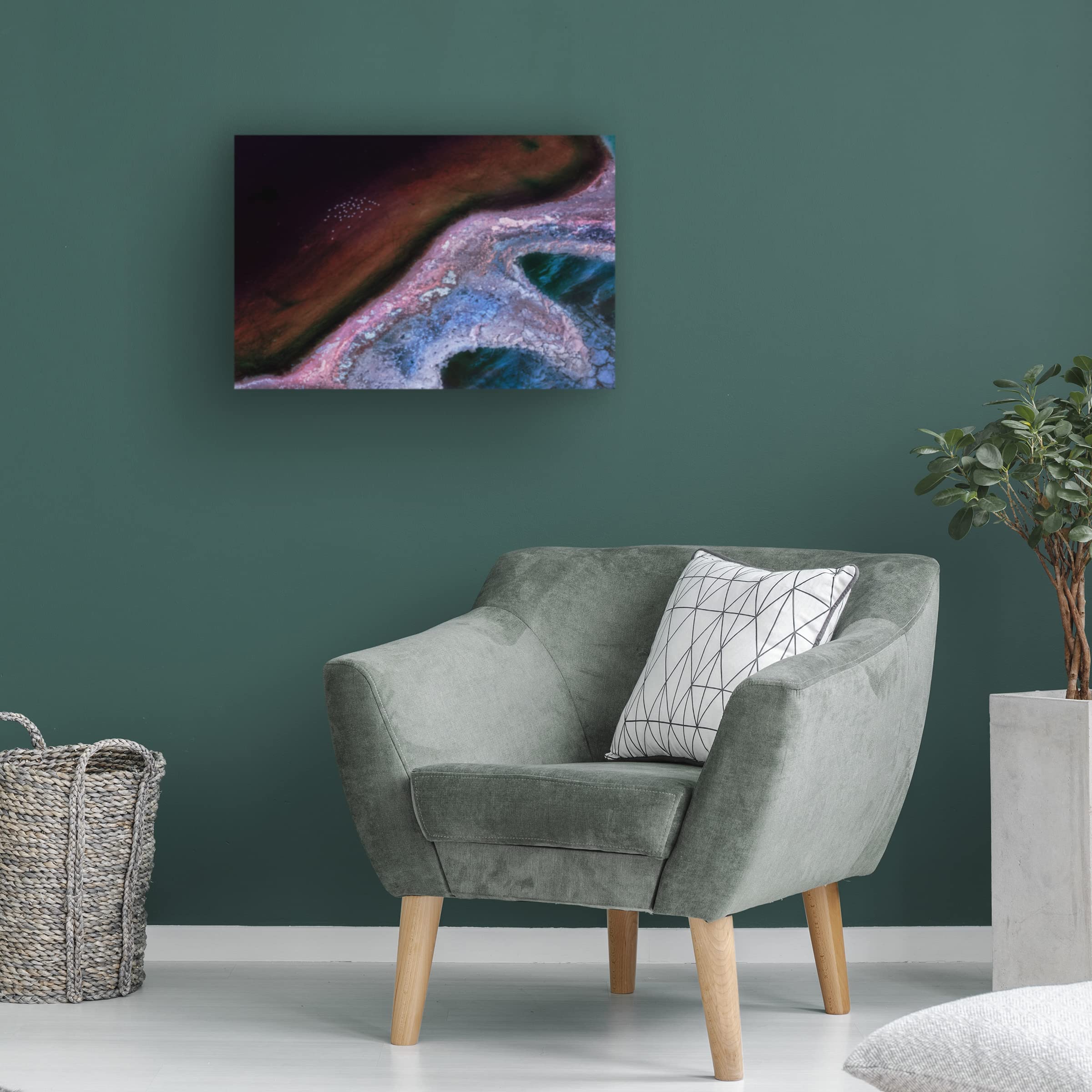 Kejie Bao 'Flying Over An Alien Land' Canvas Wall Art Print - Modern Abstract Landscape Painting for Living Room, Bedroom & Office Decor