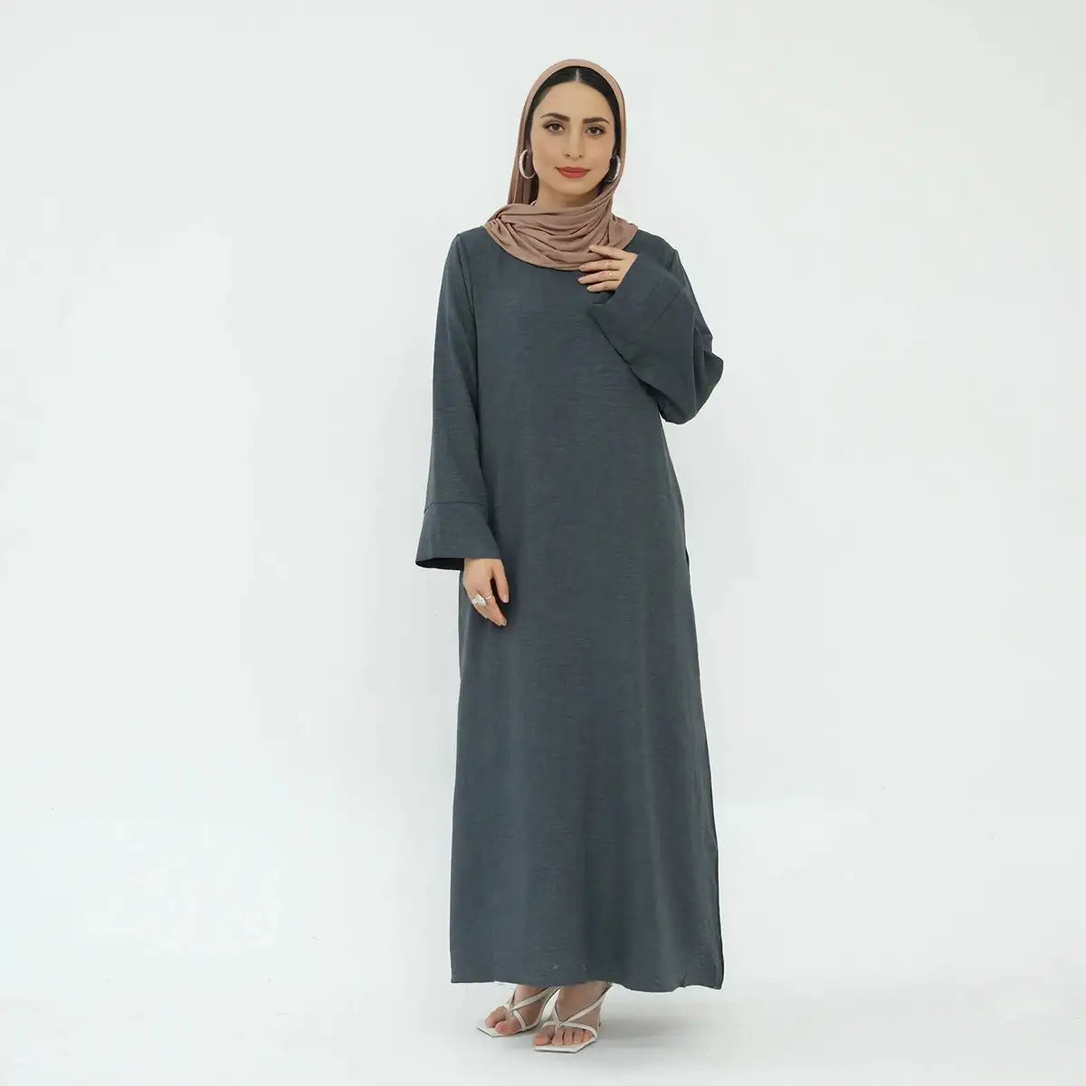 Stylish Plain Wrinkle-Resistant Abaya Dress with Pockets - Perfect for Daily Wear, Prayer & Modest Fashion
