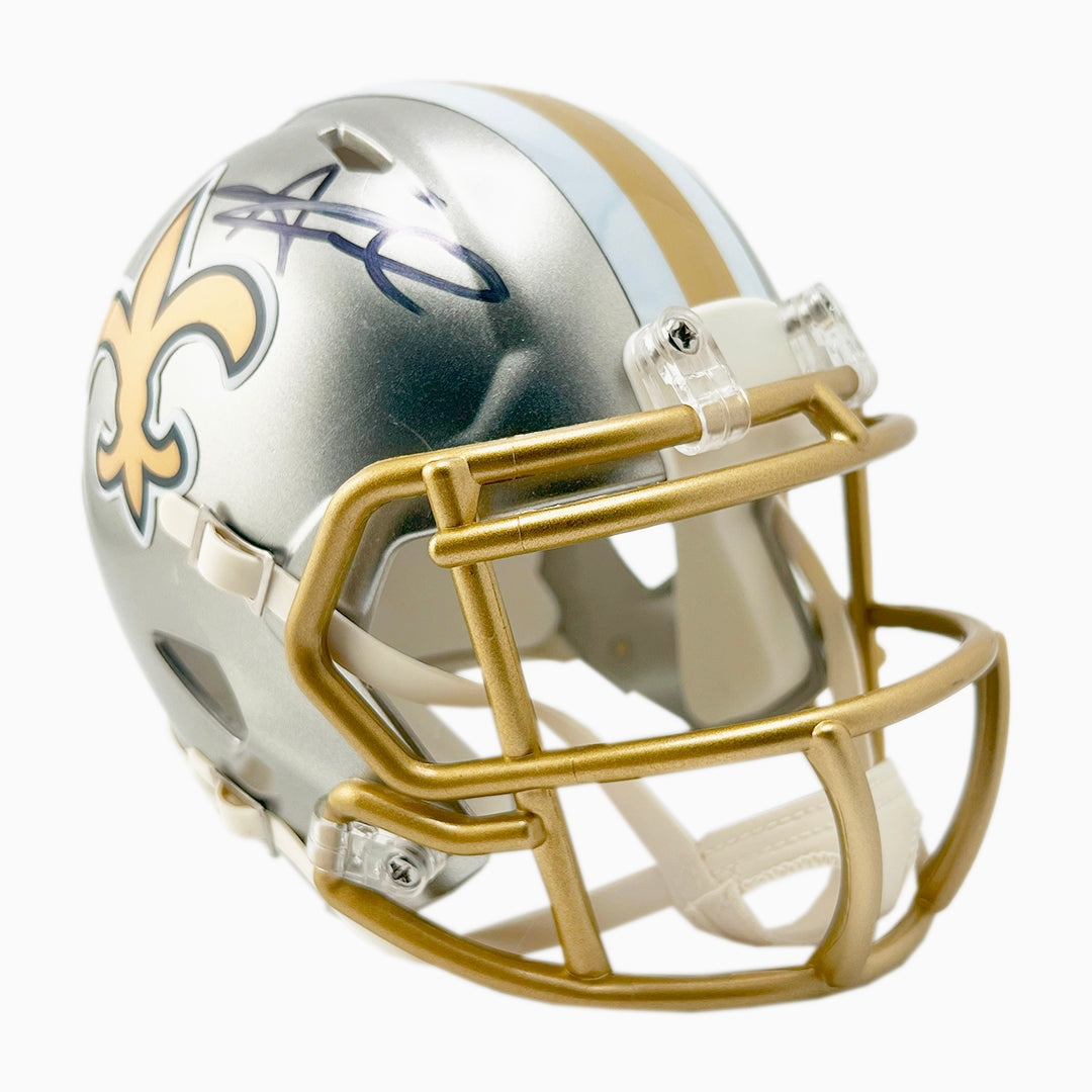 Alvin Kamara Autographed New Orleans Saints Mini Football Helmet - JSA Certified Collectible - Perfect for Sports Memorabilia Displays & Fan Gifts