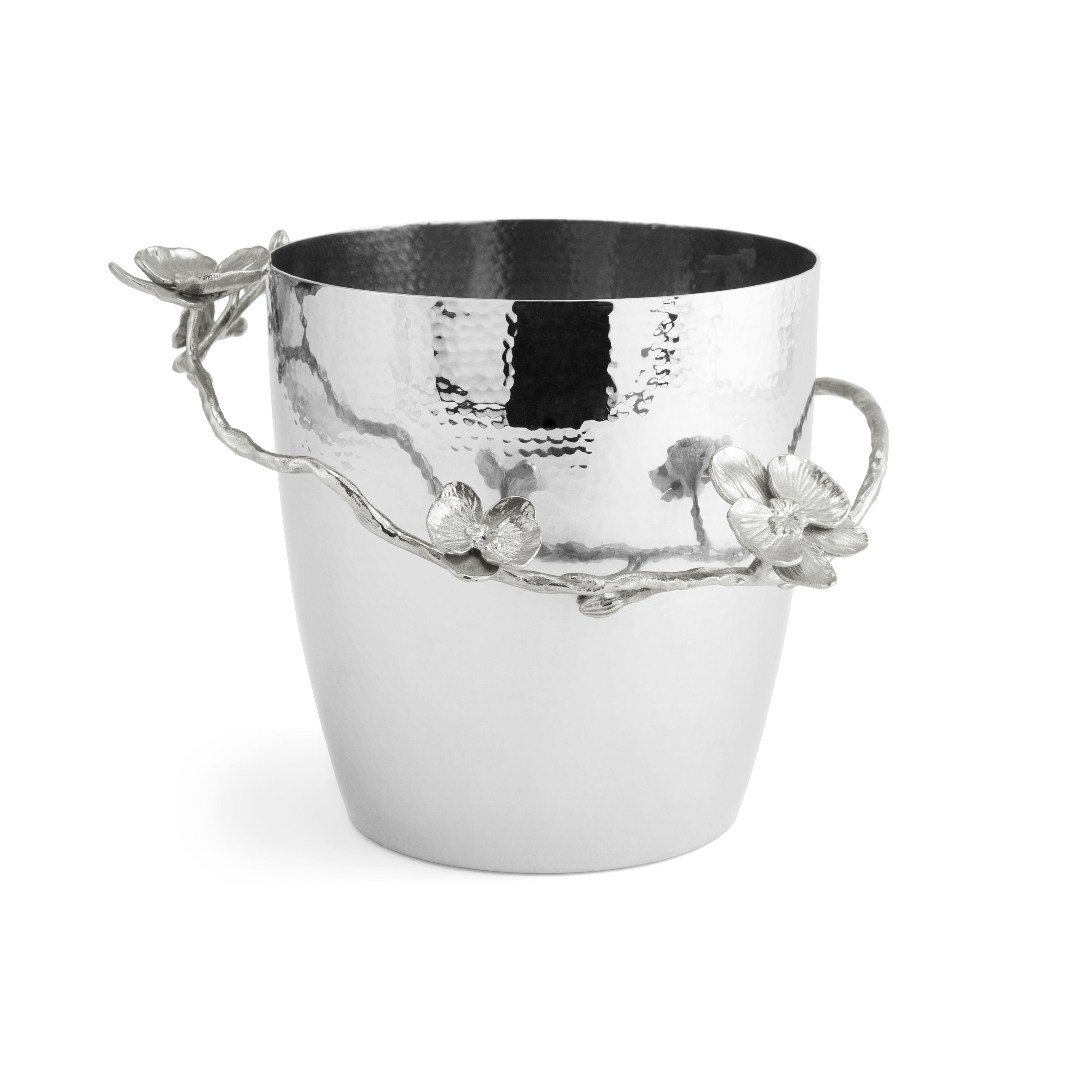 White Orchid Champagne Bucket - Elegant Ice Bucket for Wine & Champagne - Perfect for Weddings, Parties & Romantic Dinners
