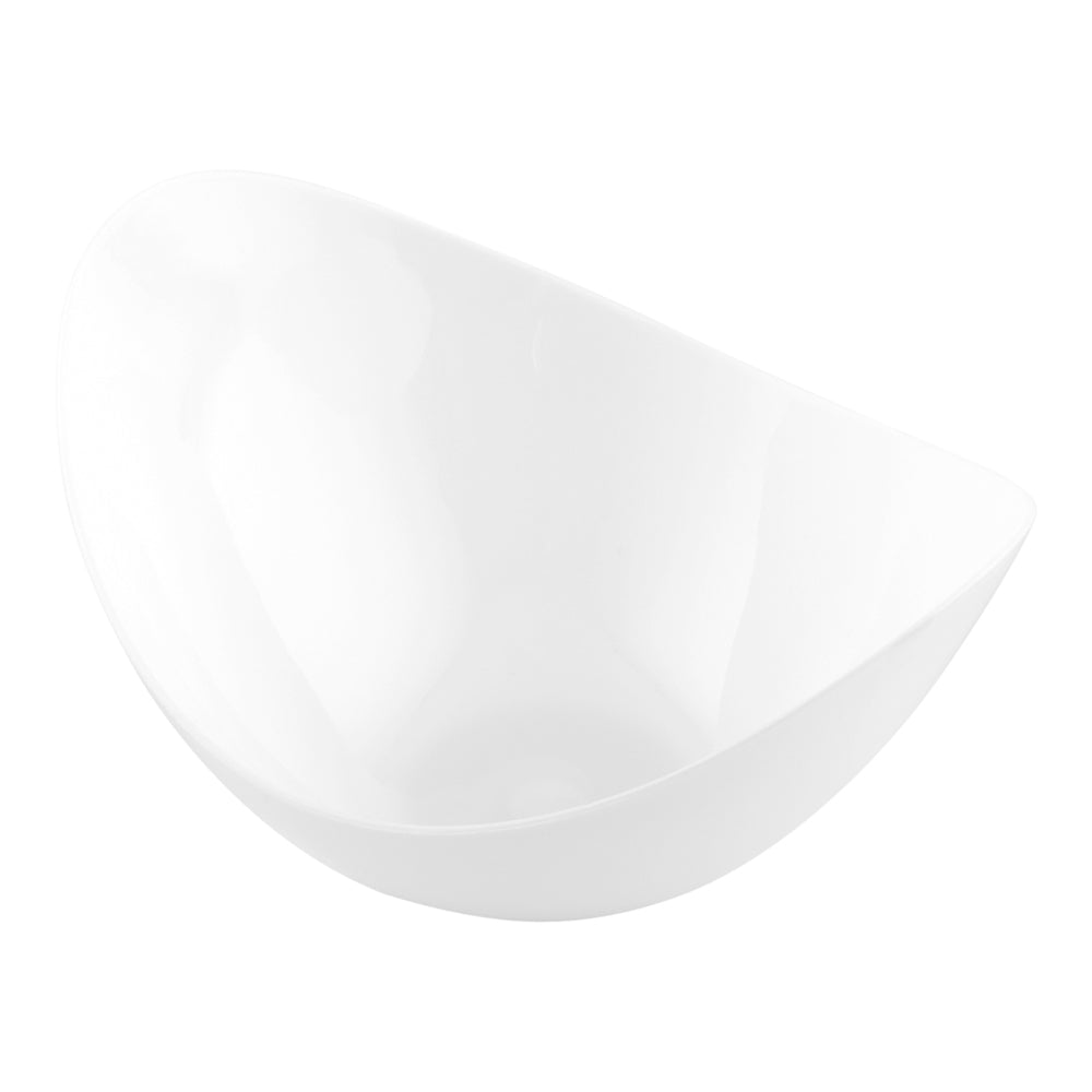 100 Pack 2 oz Oval White Plastic Tasting Dishes with 100 Silver Mini Plastic Spoons - Perfect for Food Sampling, Catering, and Party Appetizers