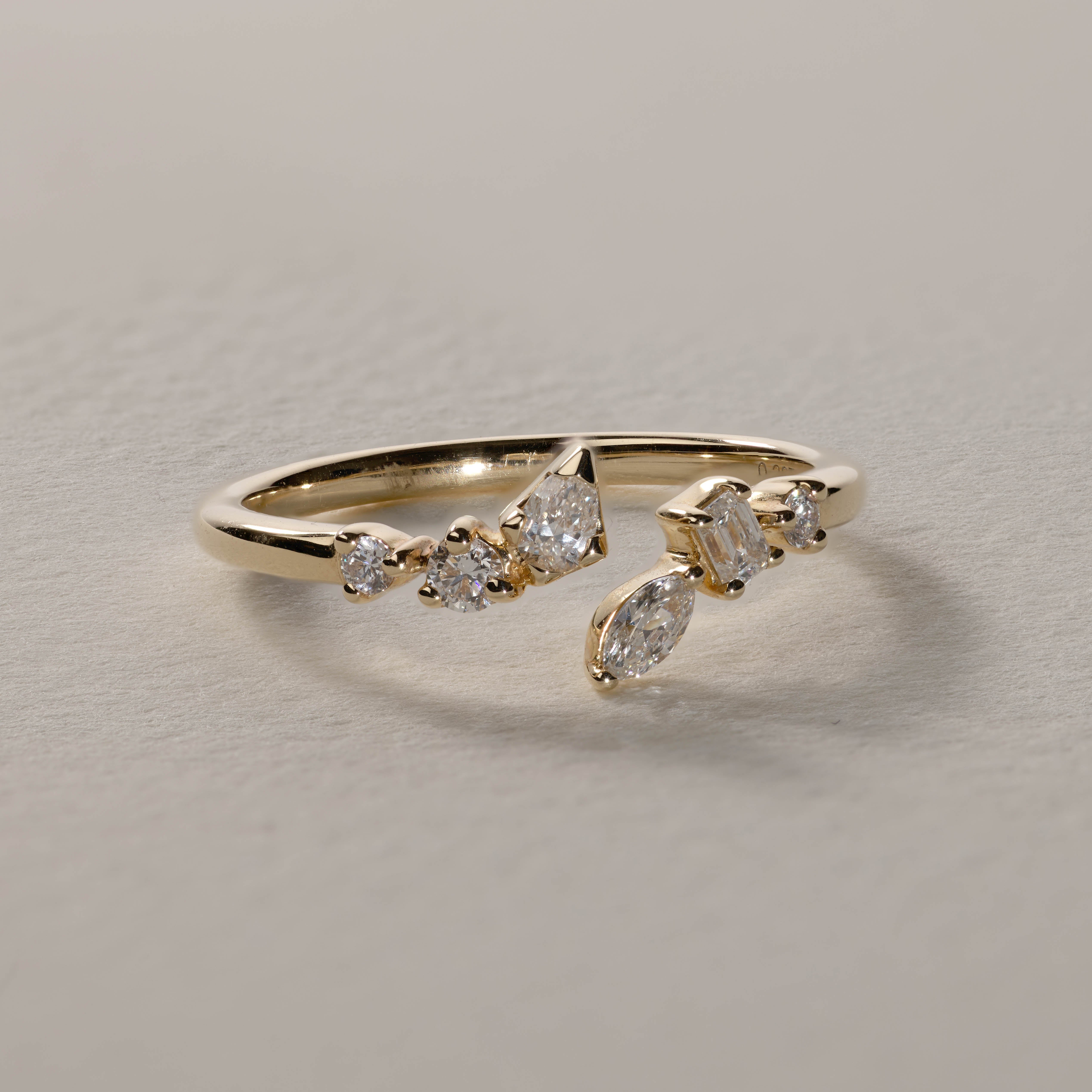 0.25ct Lab Grown Diamond Bypass Ring in 10k Gold - Eco-Friendly & Affordable Engagement Ring for Women | Perfect for Proposals, Anniversaries & Special Occasions