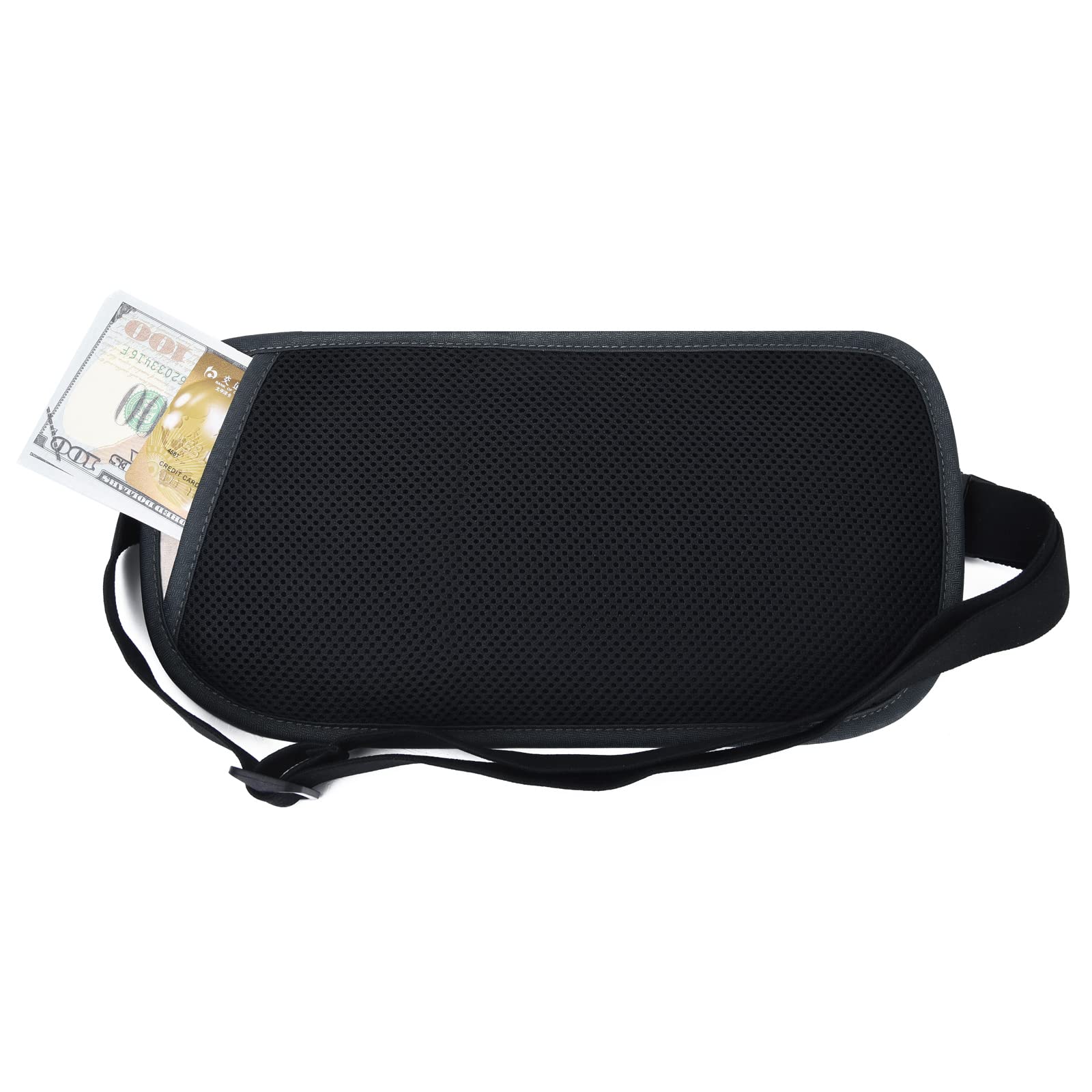 RFID Blocking Travel Money Belt for Men & Women - Slim Anti-Theft Fanny Pack Waist Wallet for Running, Hiking & Outdoor Activities - Secure Passport Holder for Phone, Cash & Cards (Dark Grey) - Perfect for International Travel & Daily Commute
