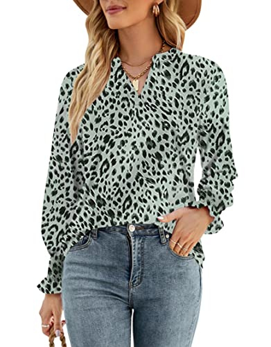Long Sleeve-light Green Polka Dot