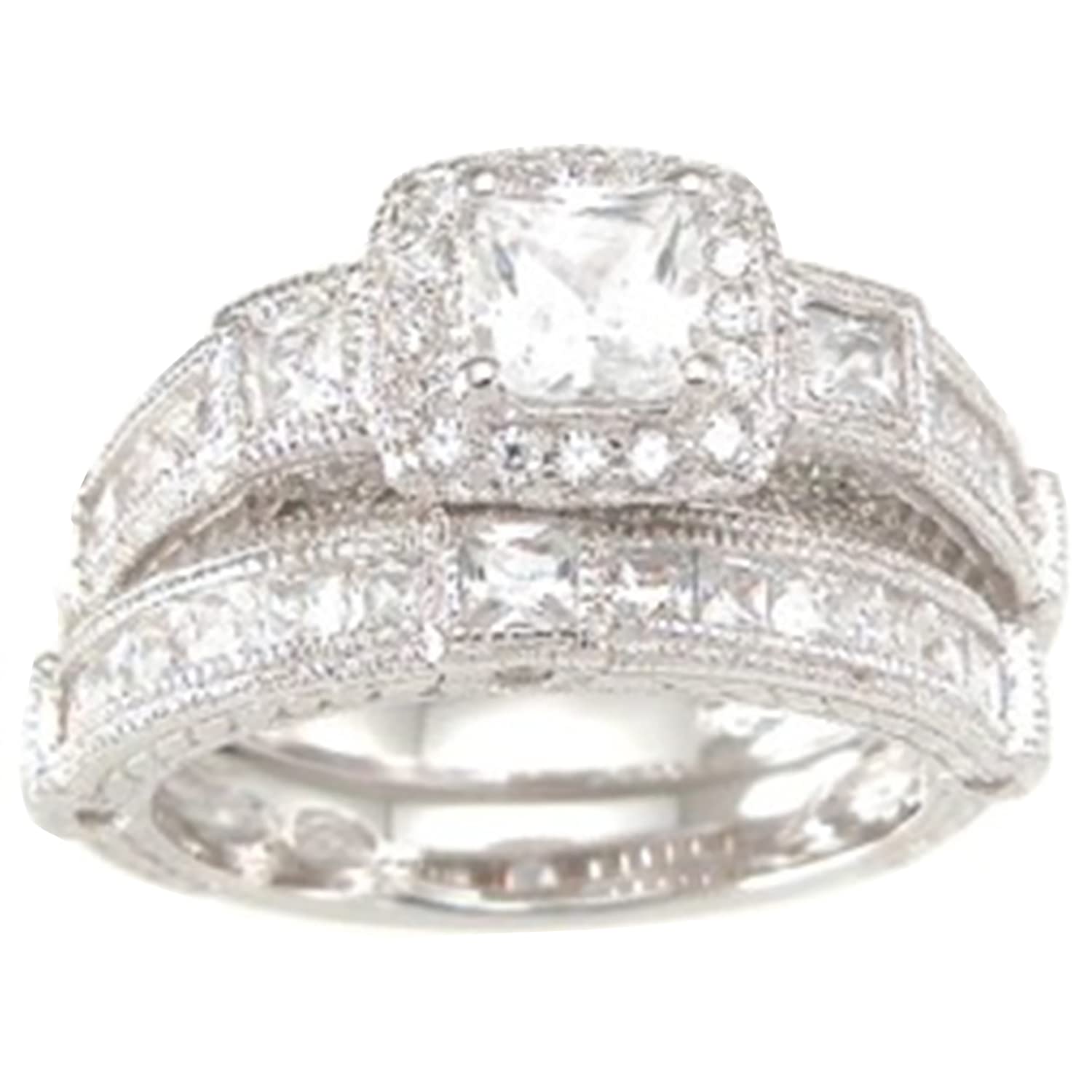 His & Hers Wedding Rings Set - Silver Titanium Matching Bands for Couples - Anniversary & Engagement Gift