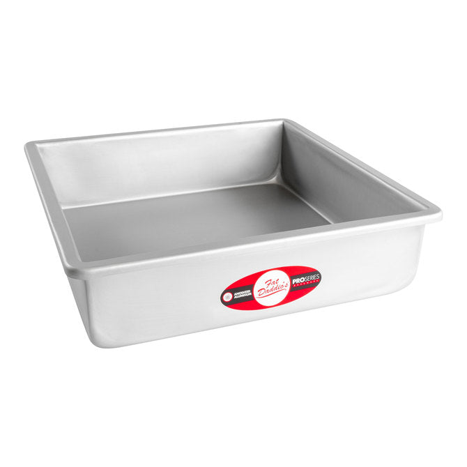 Fat Daddio's Pro Series 3-Inch Square Cake Pan - Heavy Duty Aluminum Baking Pan for Perfect Brownies, Bars & Sheet Cakes - Ideal for Home Bakers & Professional Kitchens