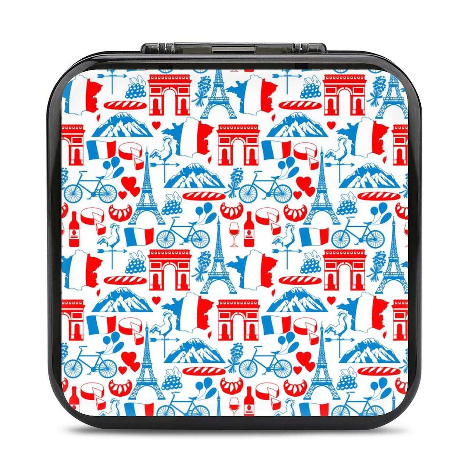 Premium French Style Pattern Game Card Case - 24 Slot Holder for Nintendo Switch - Compact Storage & Travel Organizer for Switch Games & Accessories