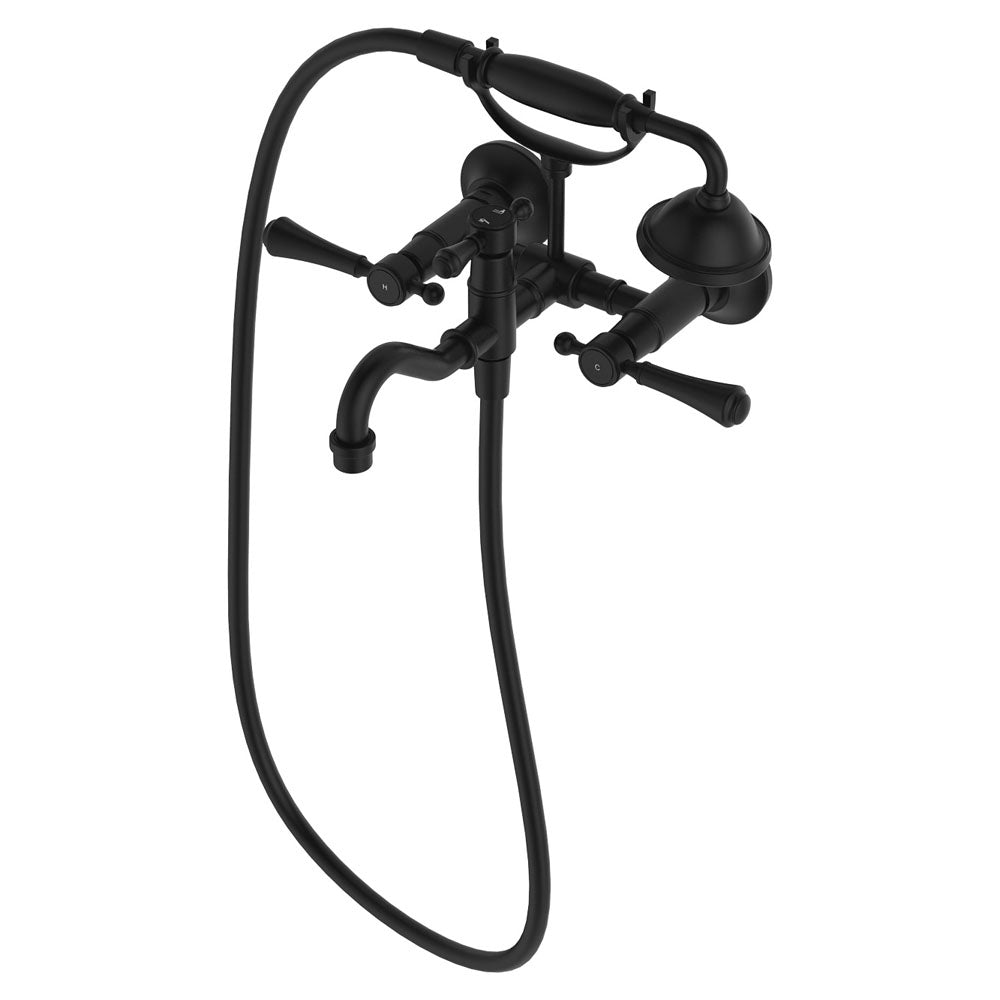 Fienza 339105BL Lillian Matte Black Exposed Bathroom Faucet Set with Hand Shower - Modern Bathroom Sink Tap for Vanity, Spa, and Luxury Home Decor