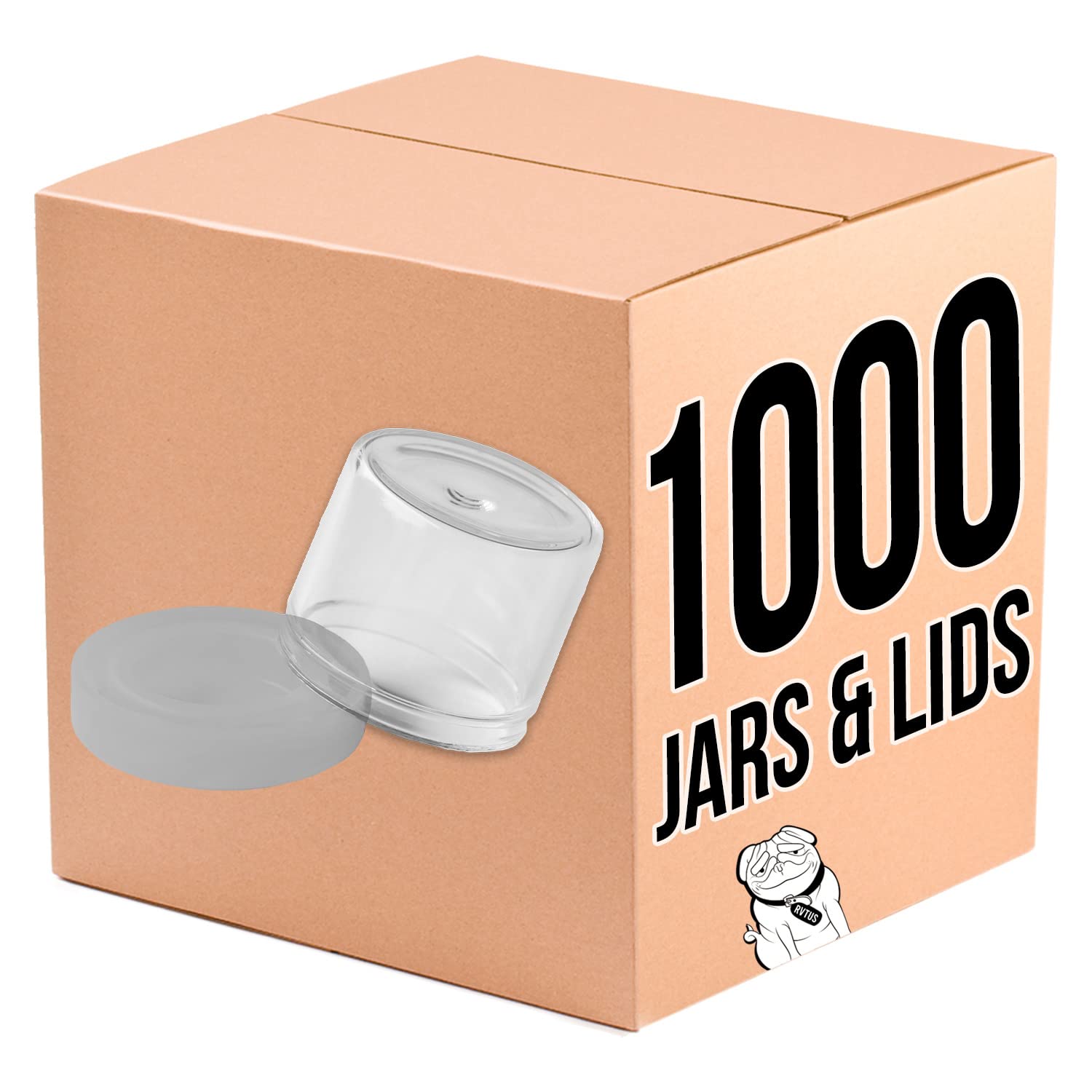 1000 Pack - 6ml Round Glass Jars with Silicone Lids for Oil, Wax, Balm & Cosmetic Storage - Airtight No-Neck Concentrate Containers - Perfect for DIY Beauty, Essential Oils & Herbal Remedies (Clear)