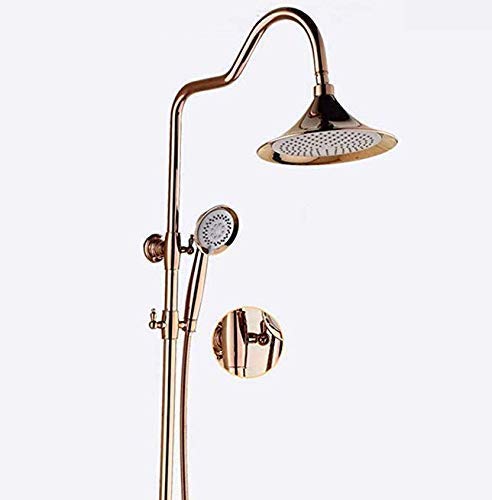 Premium Square Shower Head Set with Thermostatic Mixer - Brass Valve Body & Gold Finish | Bathroom Faucet, Basin Mixer Tap & Spray Head Combo | Perfect for Modern Bathroom Renovation & Spa-like Shower Experience