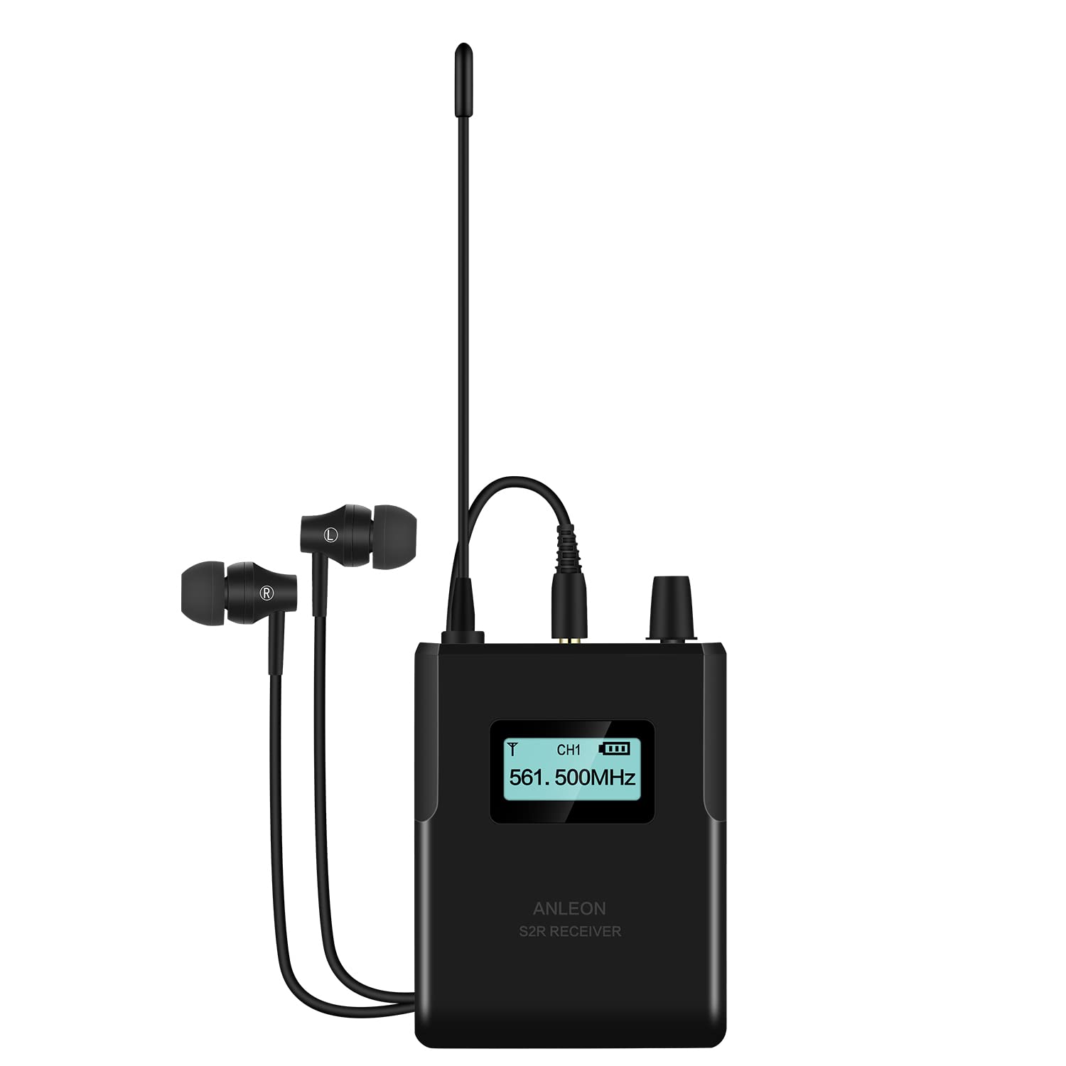 ANLEON S2 UHF Stereo Wireless In-Ear Monitor System (561-568MHz) with 1 Transmitter & 1 Receiver - Perfect for Live Performances, Studio Recording & Stage Monitoring