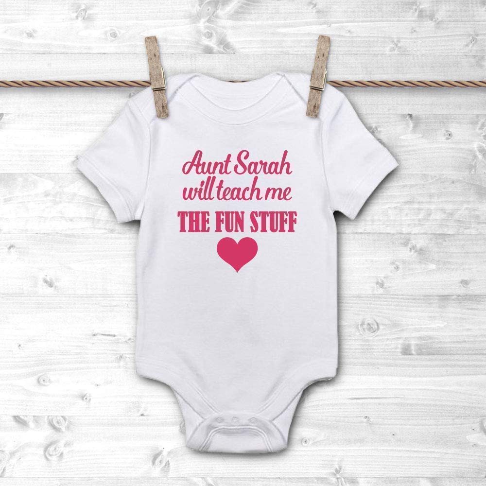 Custom Aunt Baby Bodysuit - Updated Version - Soft & Comfortable Infant Onesie for Newborns & Toddlers - Perfect for Family Photos, Baby Showers & Special Occasions