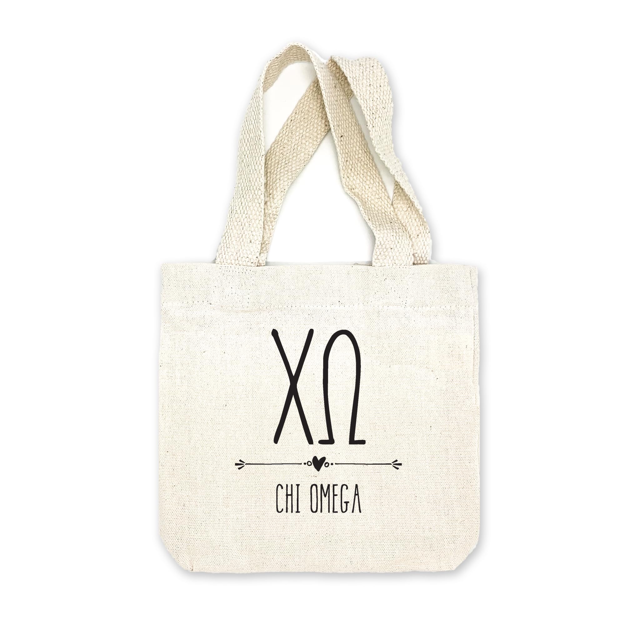 Greek Letter Sorority Mini Tote Bag - Personalized College Greek Life Gift - Small Party Favor Bag for Sorority Events, Rush Week & Campus Activities