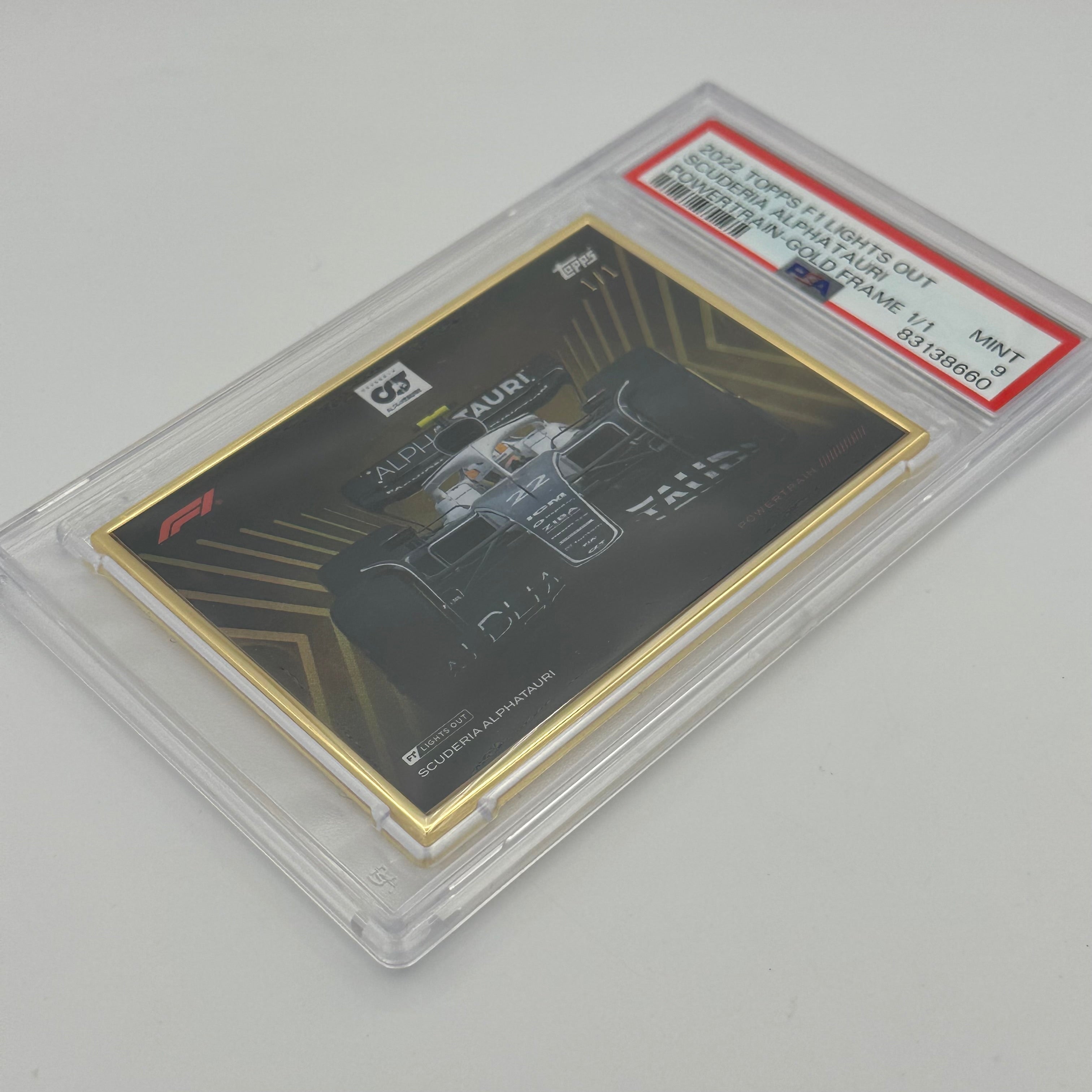 1/1 Gold Frame Scuderia AlphaTauri Powertrain 2022 Lights Out PSA 9 - Rare Collectible Racing Memorabilia for F1 Fans & Sports Display