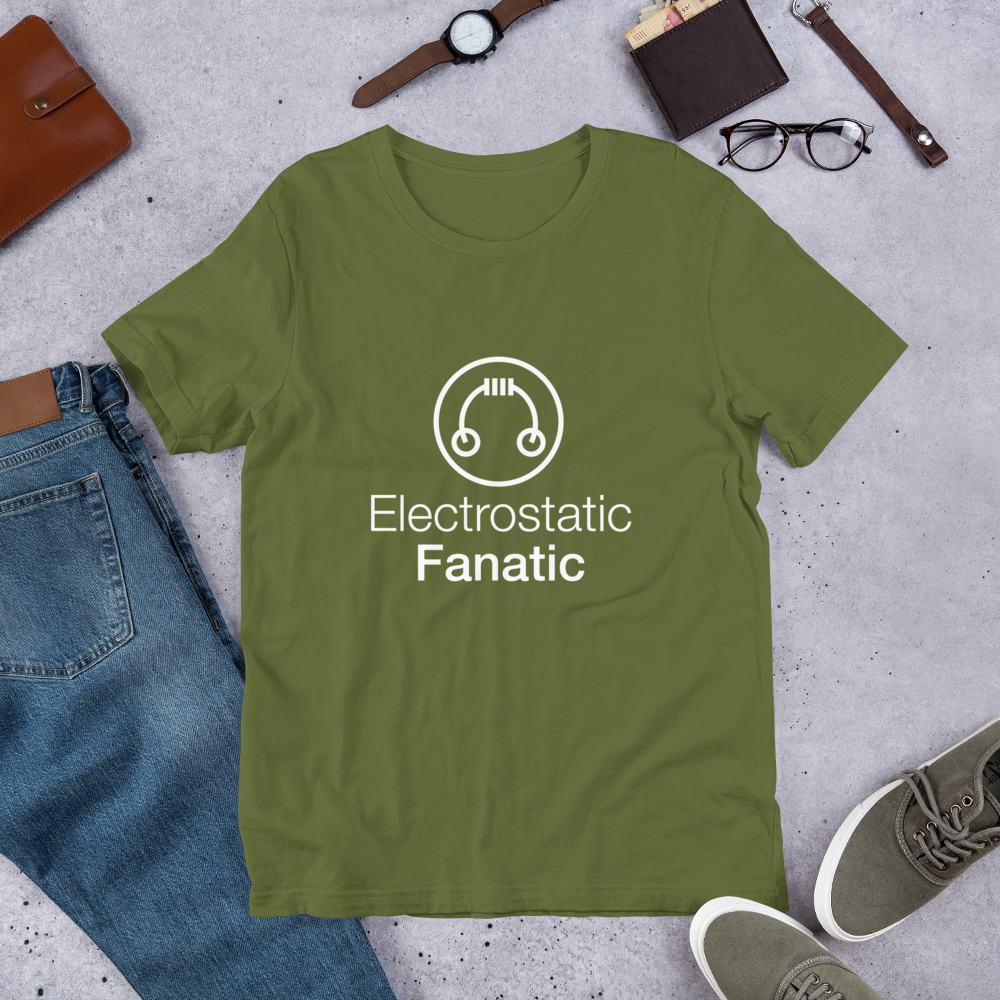 HeadAmp Electrostatic Fanatic T-Shirt - Premium Cotton Graphic Tee for Music Lovers & Audiophiles - Perfect for Concerts, Gifts & Casual Wear