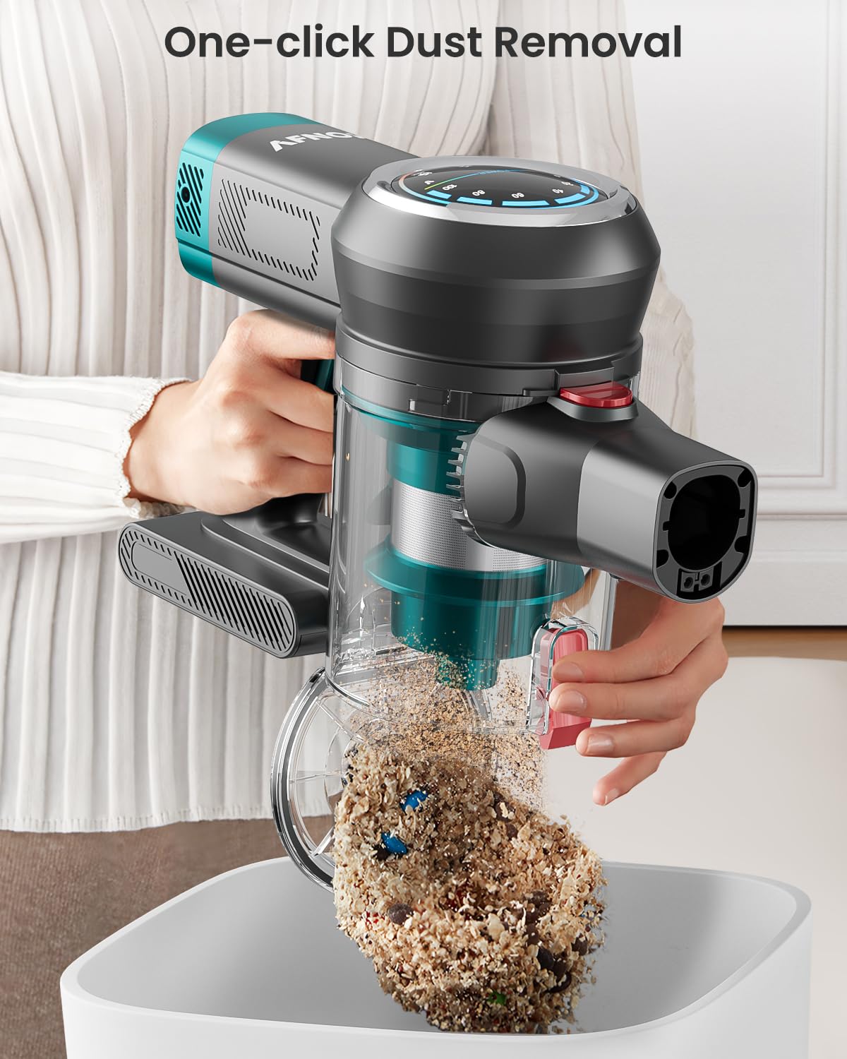 Powerful 550W/45KPa Cordless Vacuum Cleaner - 60 Min Runtime, LED Display, Lightweight & Self-Standing - Ideal for Carpets, Pet Hair & Hardwood Floors | Perfect for Home Cleaning, Car Detailing & Pet Owners